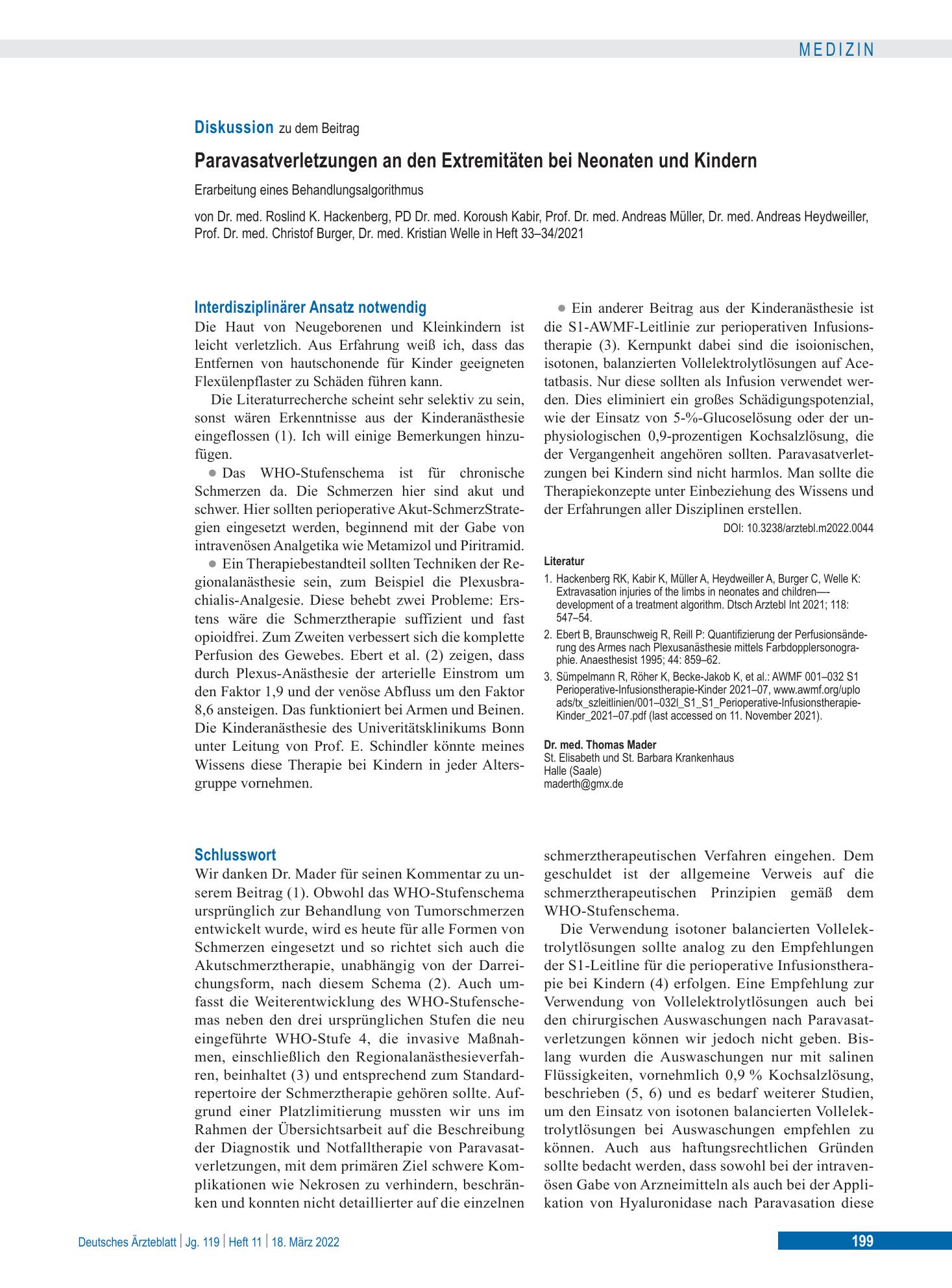 Vorschauseite 1: Schlusswort – Deutsches Ärzteblatt
