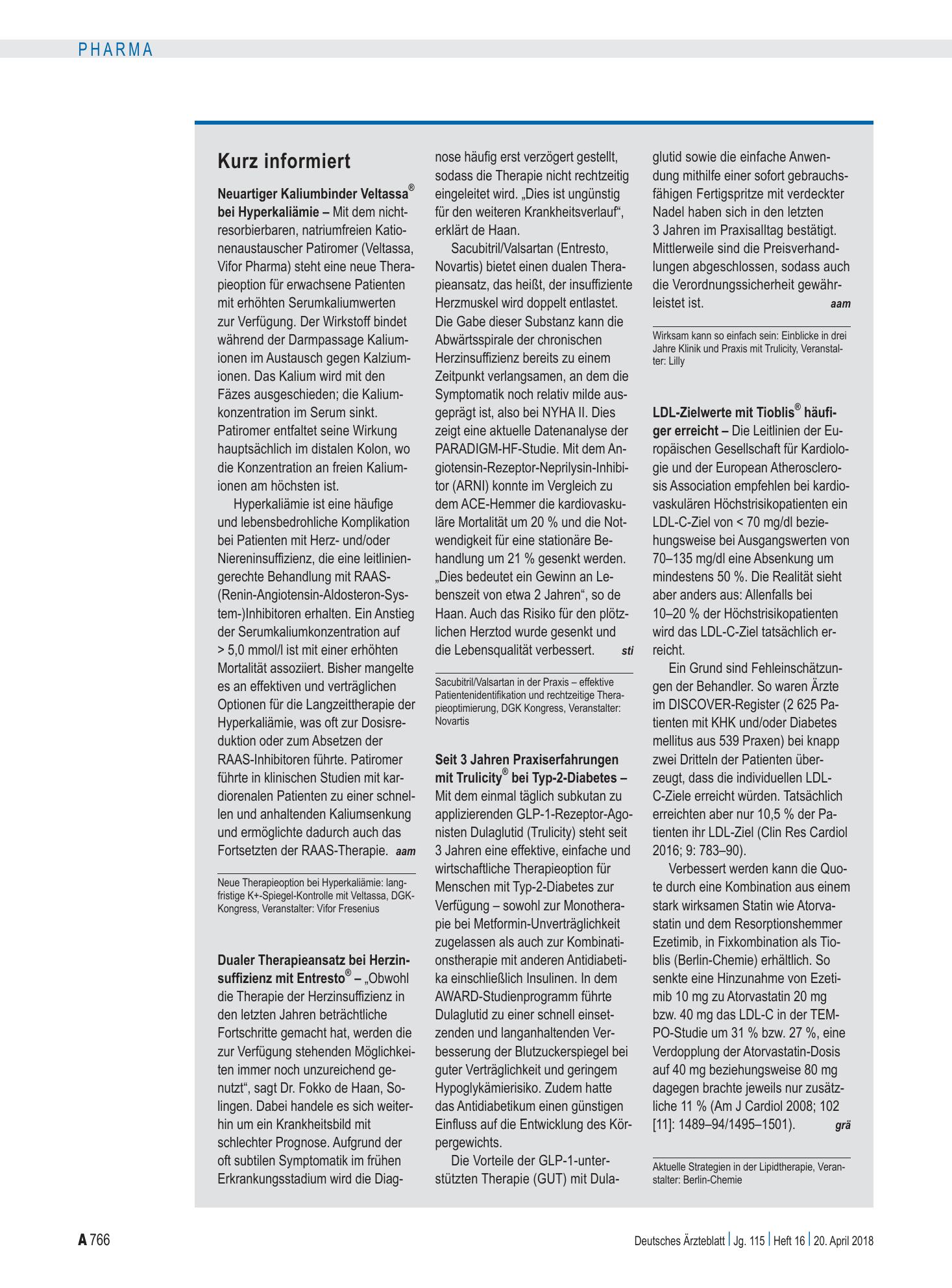 Vorschauseite 1: Kurz informiert – Deutsches Ärzteblatt