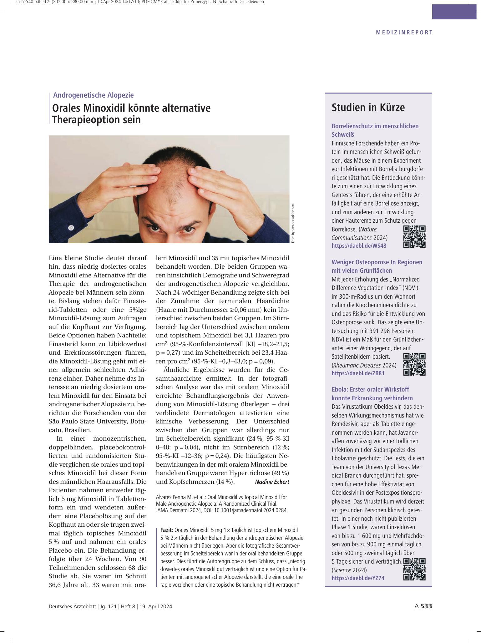 Vorschauseite 1: Studien in Kürze – Deutsches Ärzteblatt