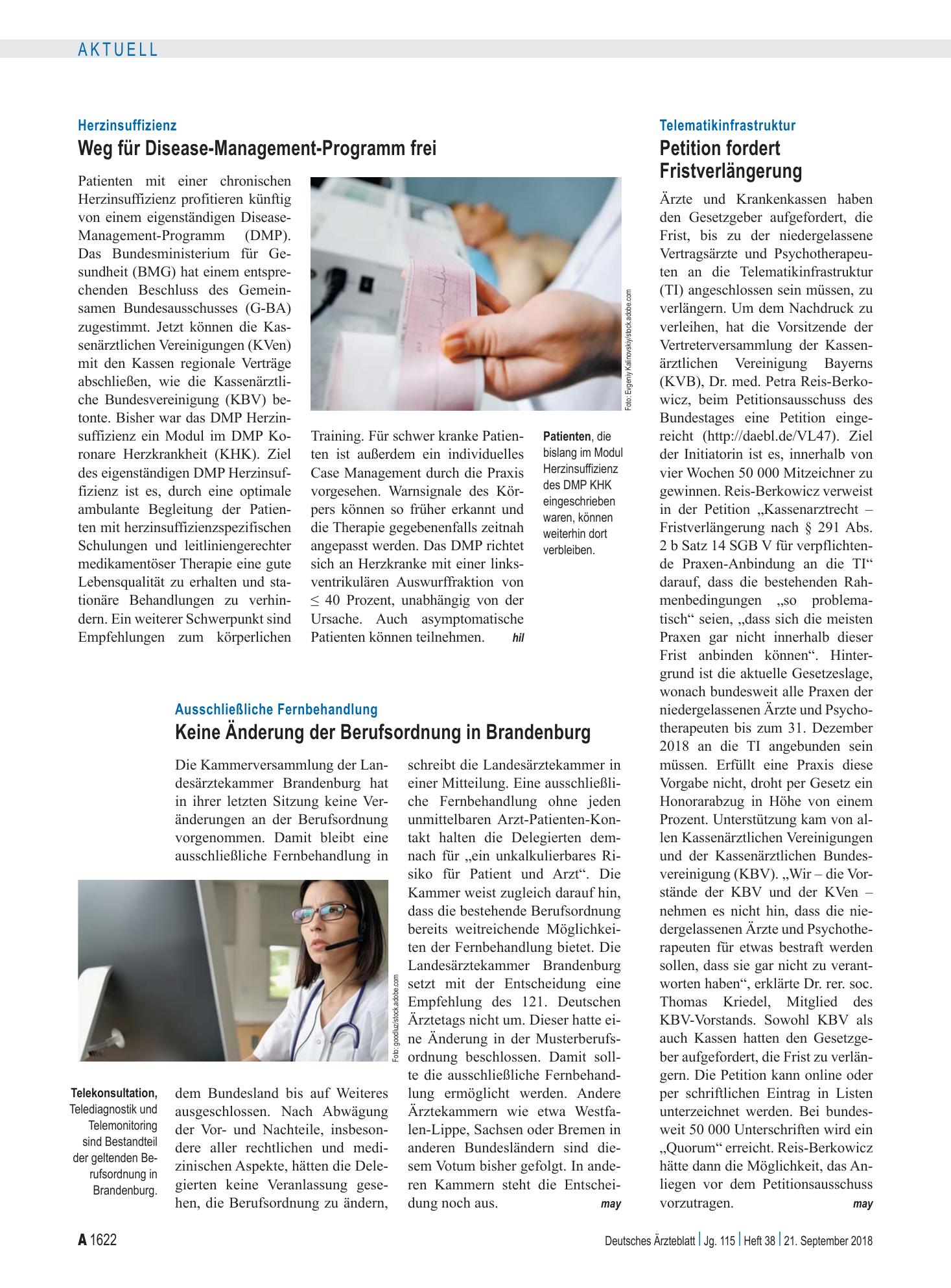 Vorschauseite 1: Herzinsuffizienz: Weg für Disease-Management-Programm frei – Deutsches Ärzteblatt
