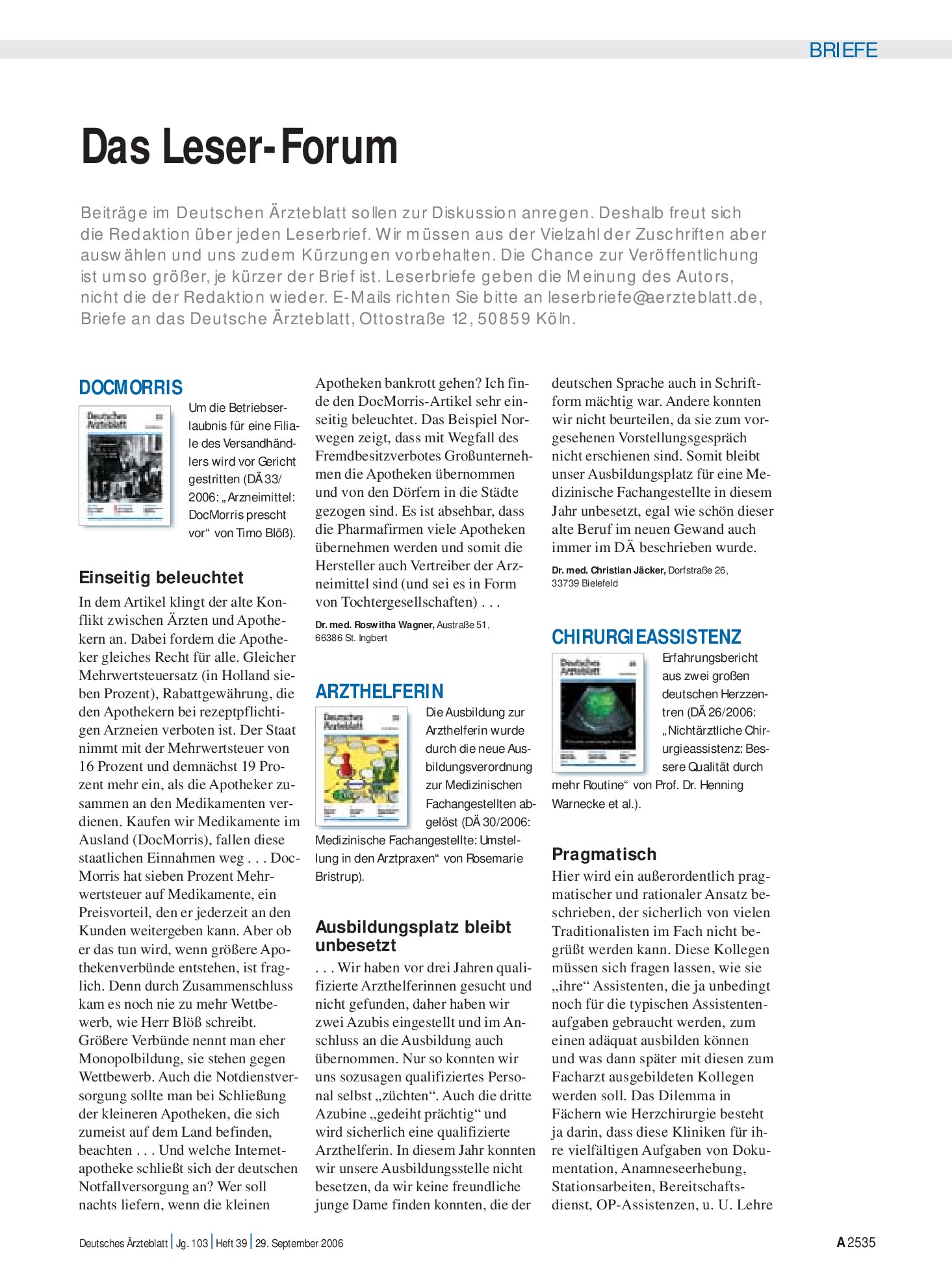 Vorschauseite 1: Chirurgieassistenz: Pragmatisch – Deutsches Ärzteblatt