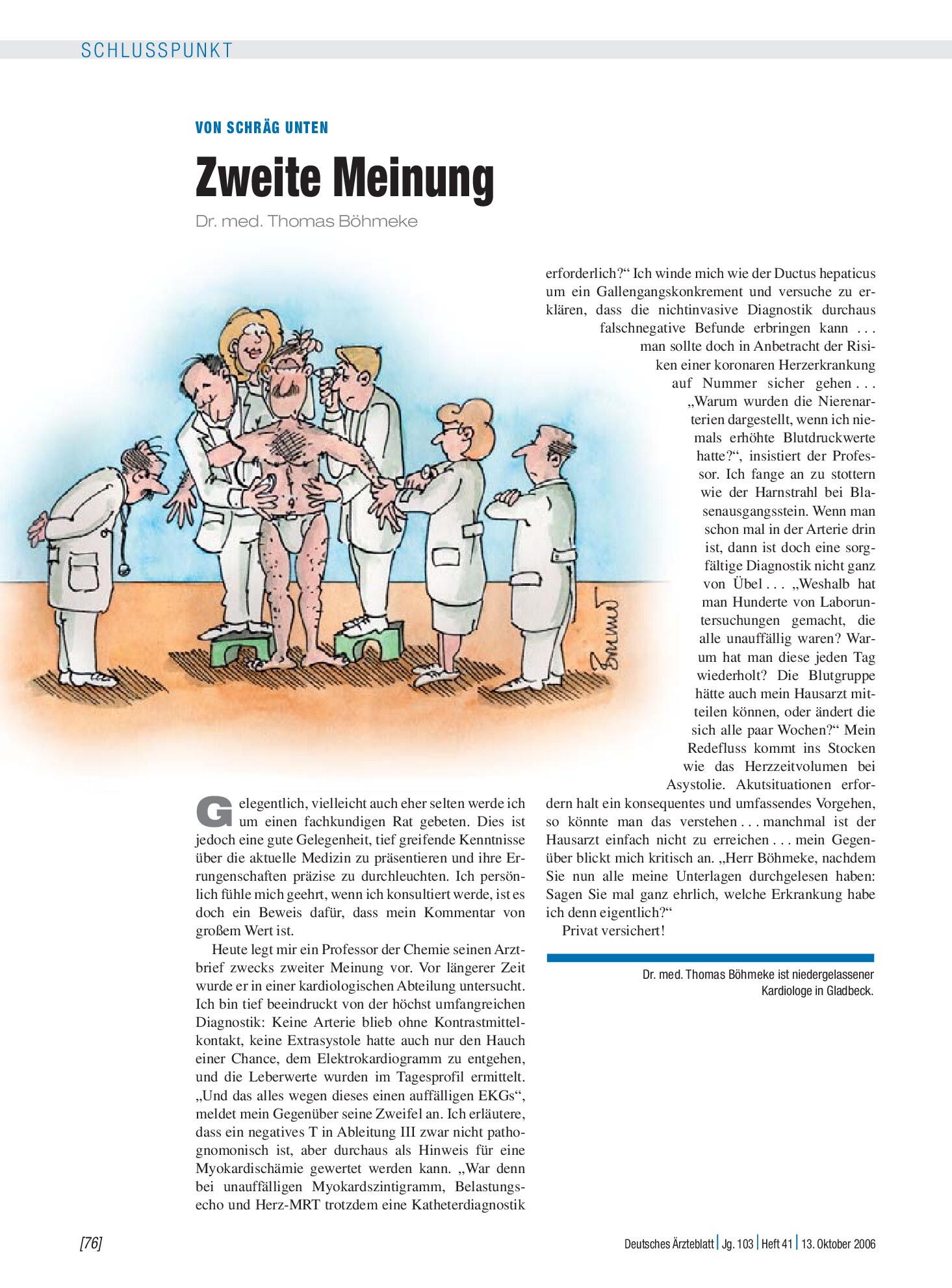 Vorschauseite 1: Von schräg unten: Zweite Meinung – Deutsches Ärzteblatt