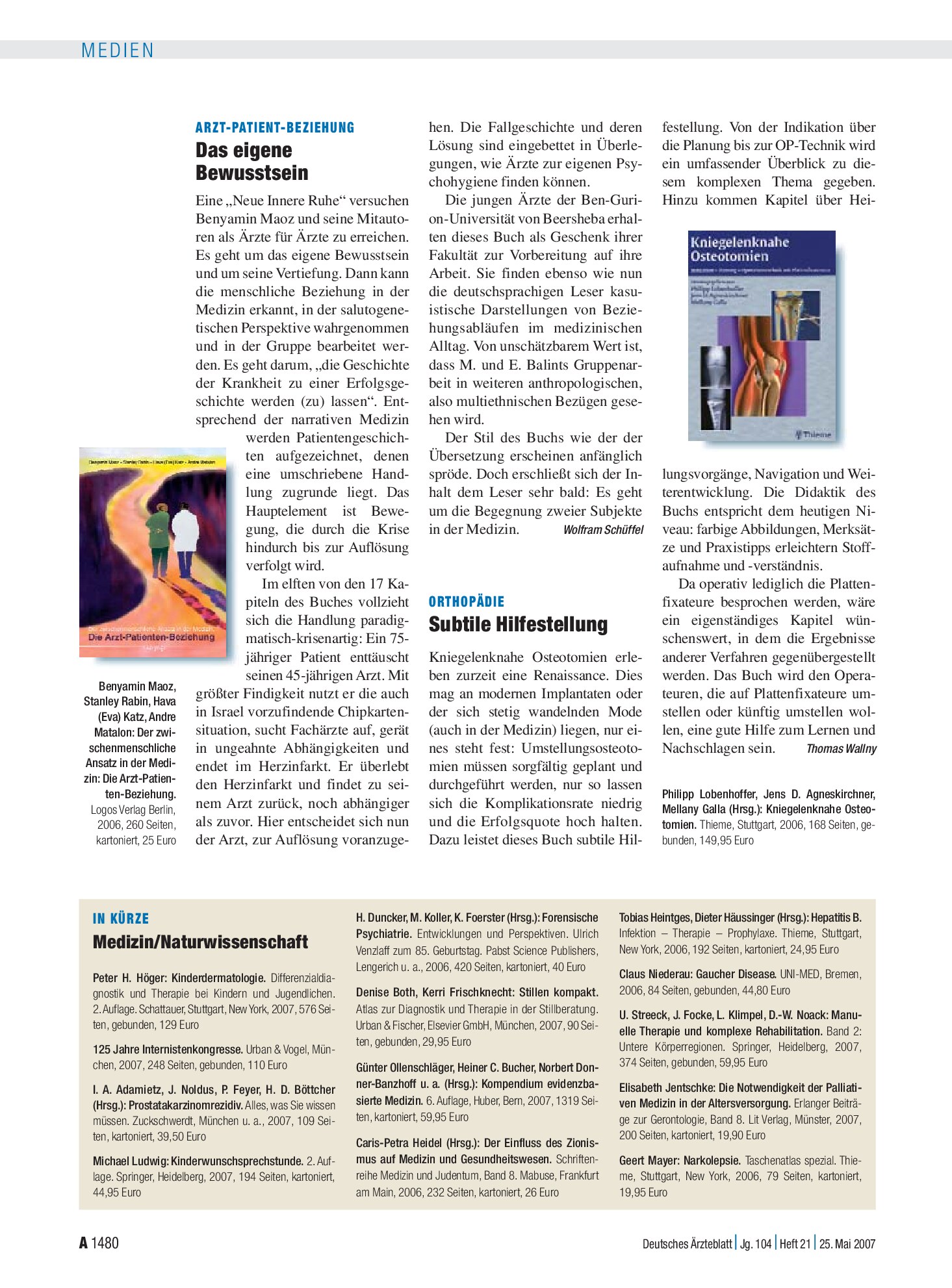 Vorschauseite 1: Kniegelenknahe Osteotomien – Deutsches Ärzteblatt