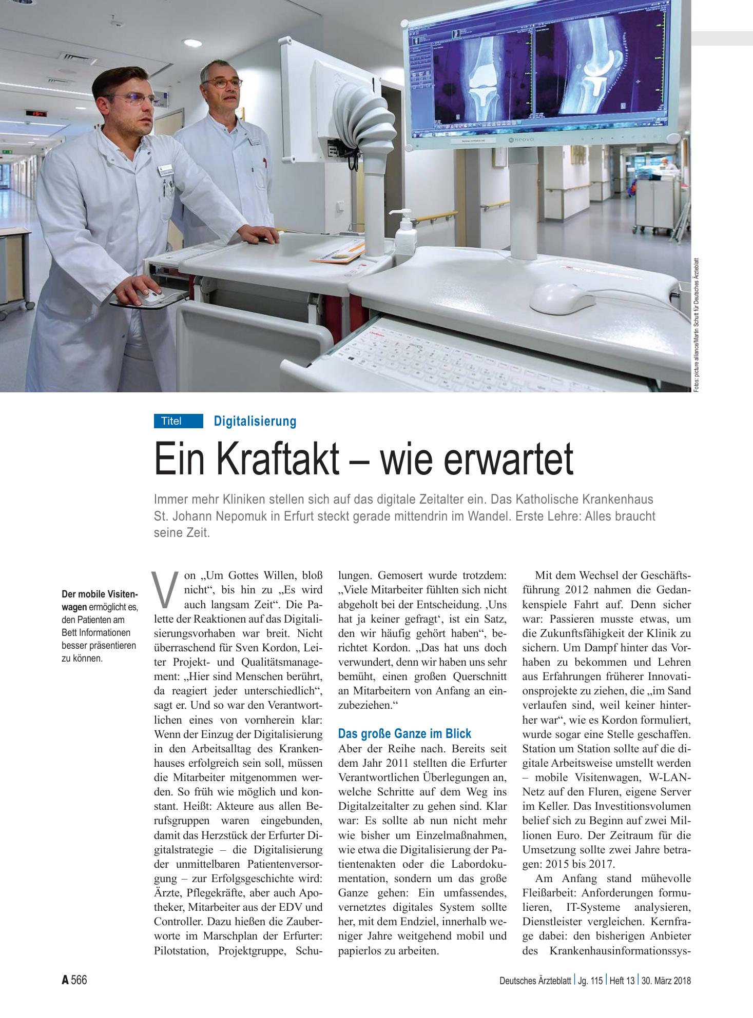 Vorschauseite 1: Digitalisierung: Ein Kraftakt – wie erwartet – Deutsches Ärzteblatt