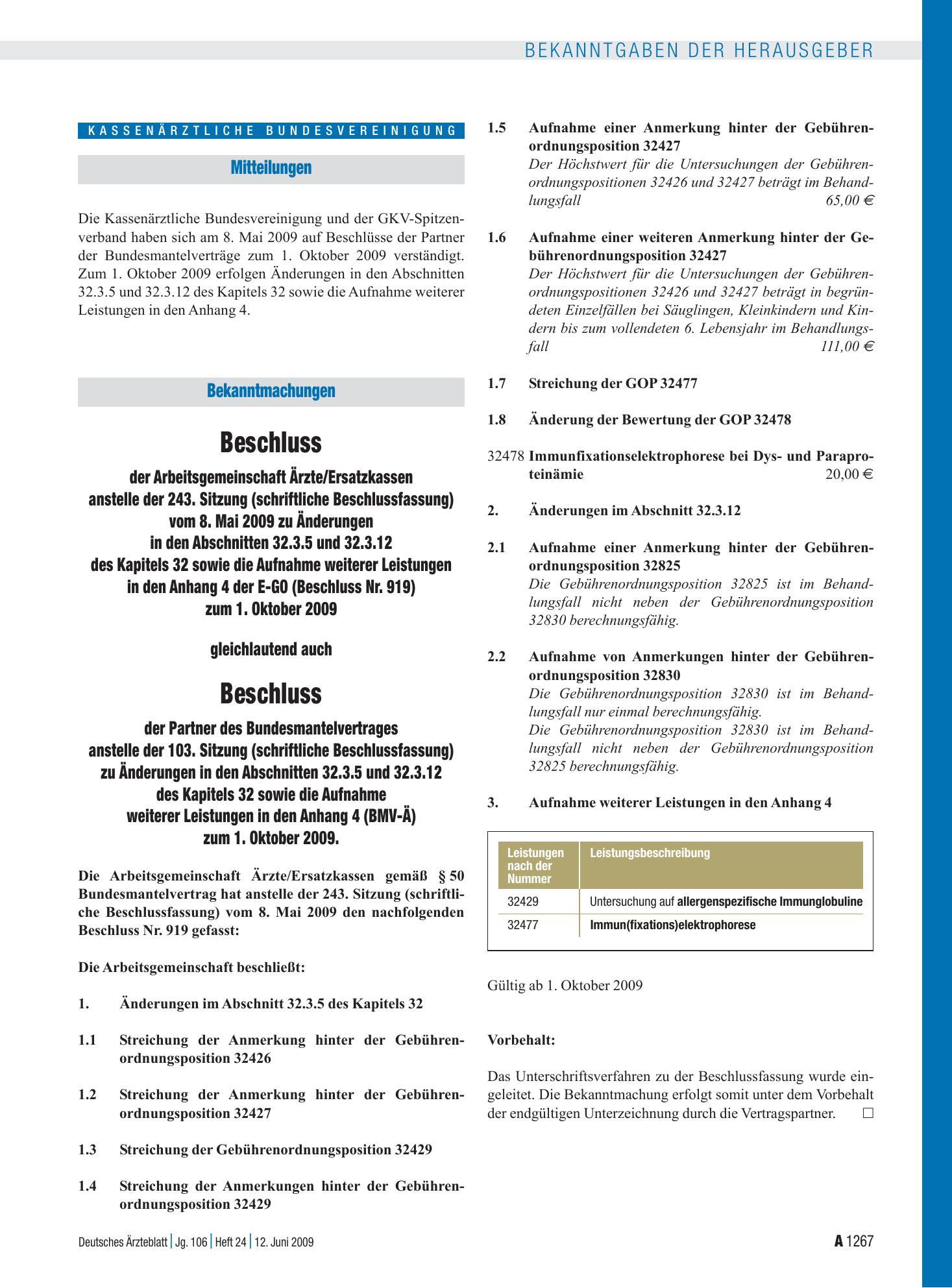 Vorschauseite 1: Mitteilungen – Deutsches Ärzteblatt