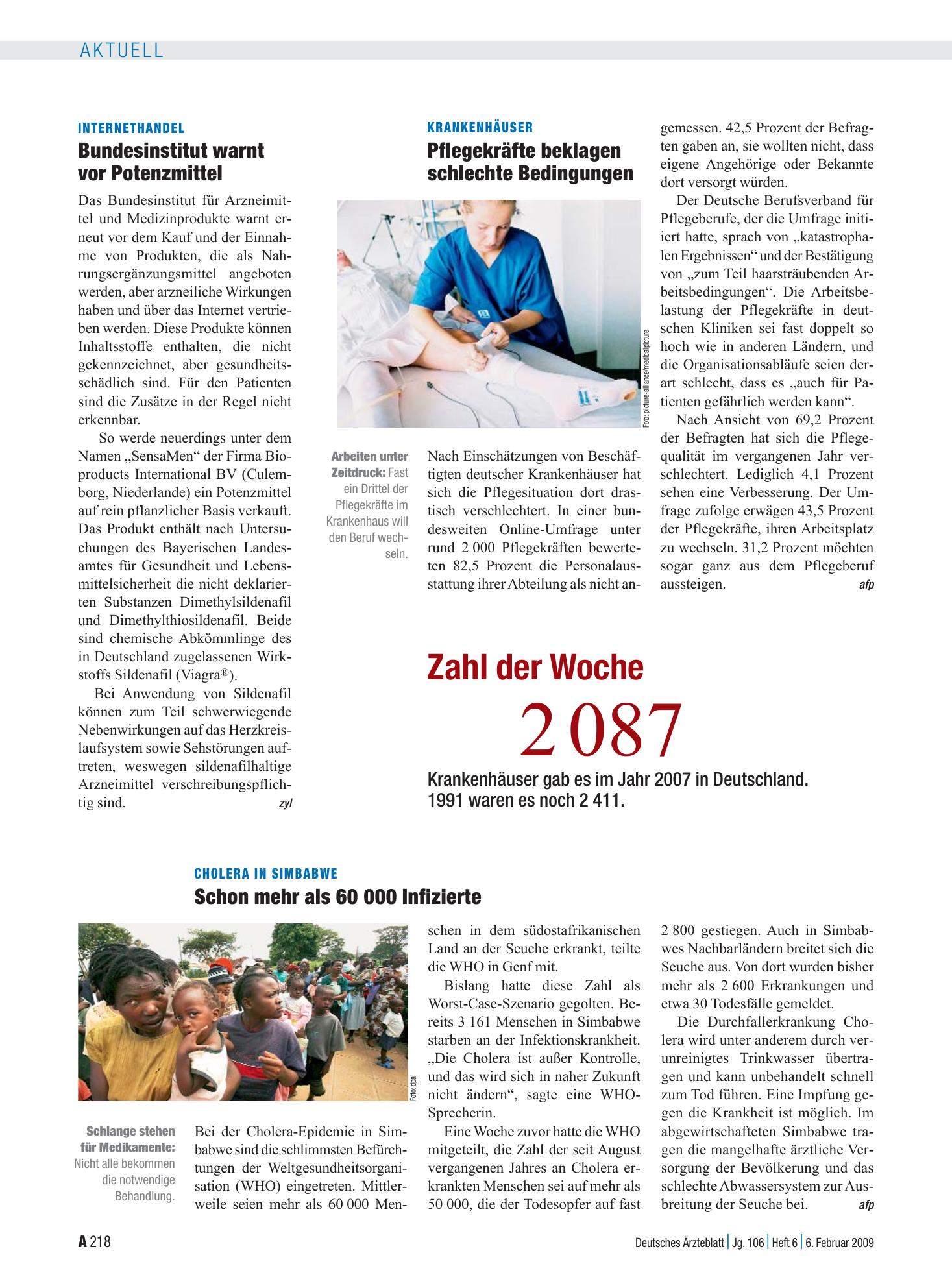Vorschauseite 1: Zahl der Woche: 2087 – Deutsches Ärzteblatt