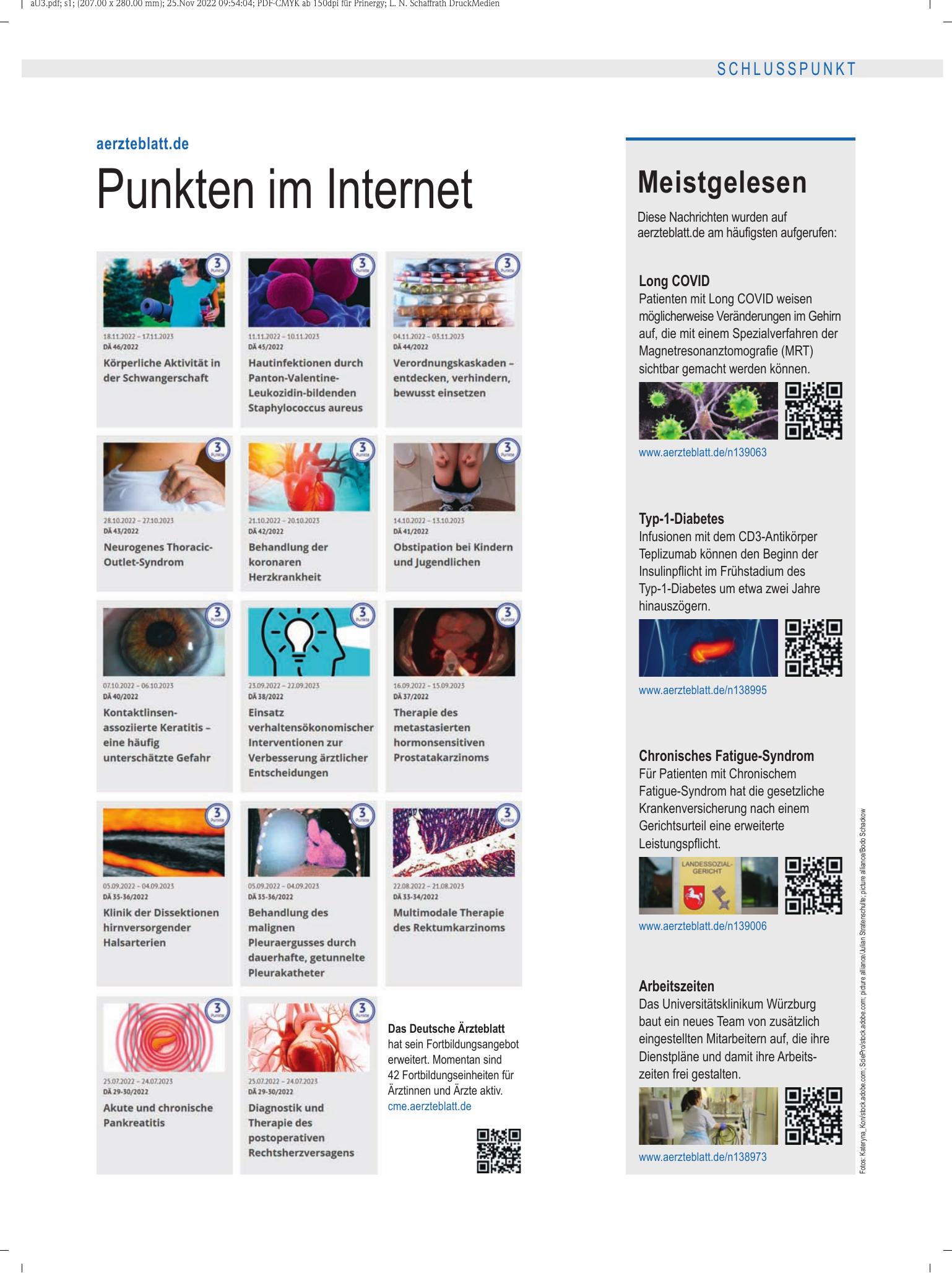 Vorschauseite 1: Meistgelesen – Deutsches Ärzteblatt