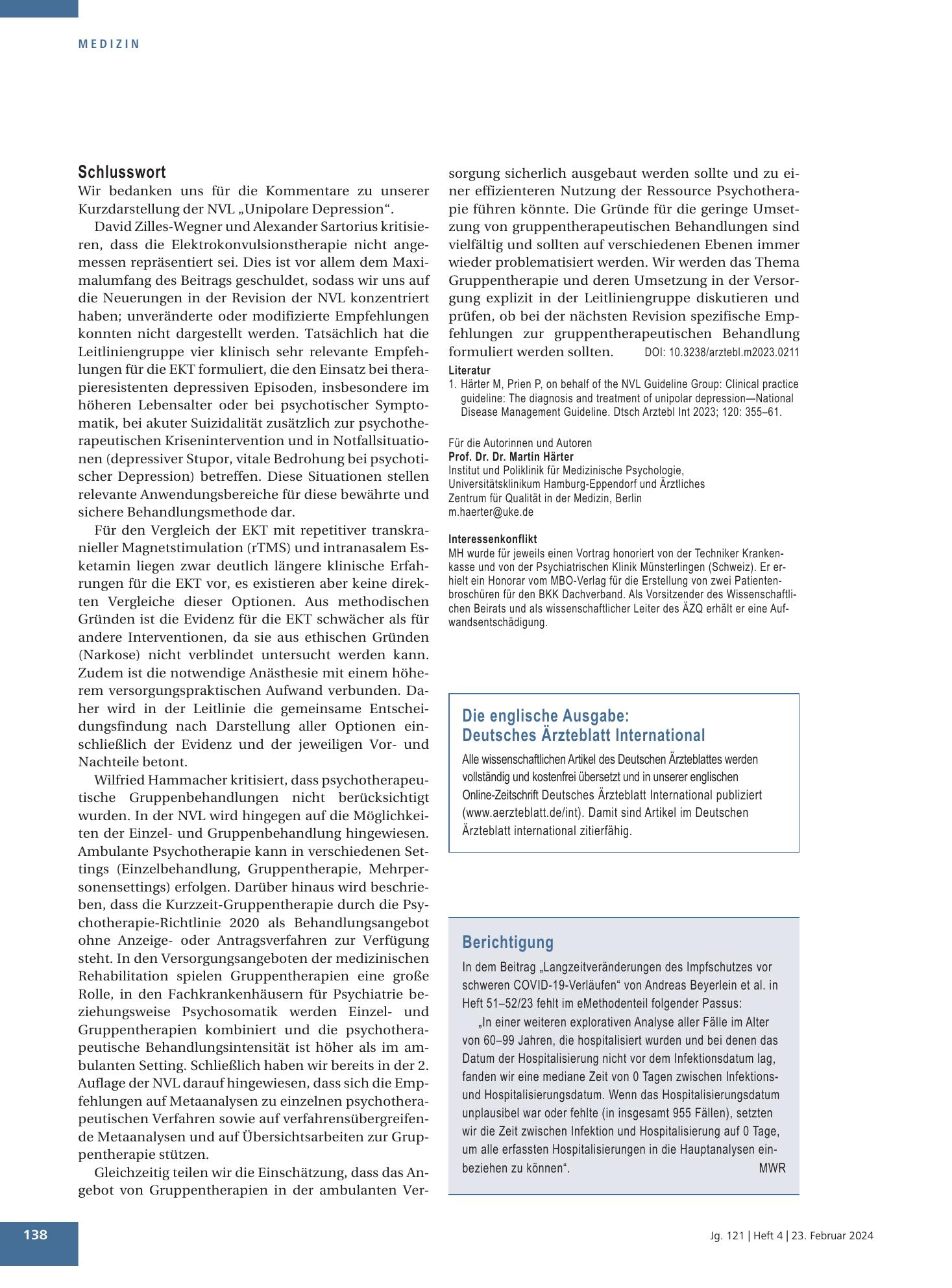 Vorschauseite 1: Schlusswort – Deutsches Ärzteblatt