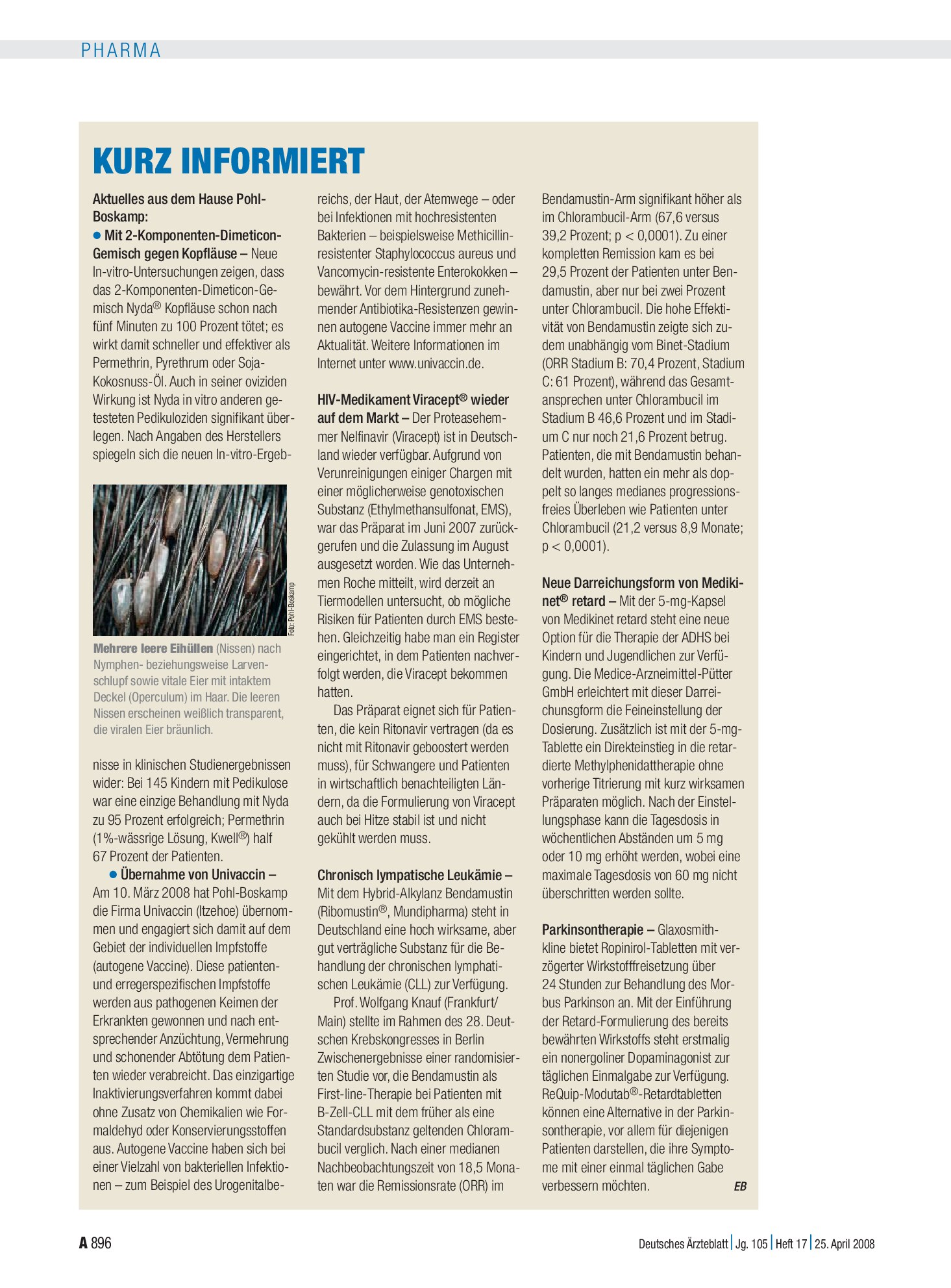 Vorschauseite 1: Kurz informiert – Deutsches Ärzteblatt
