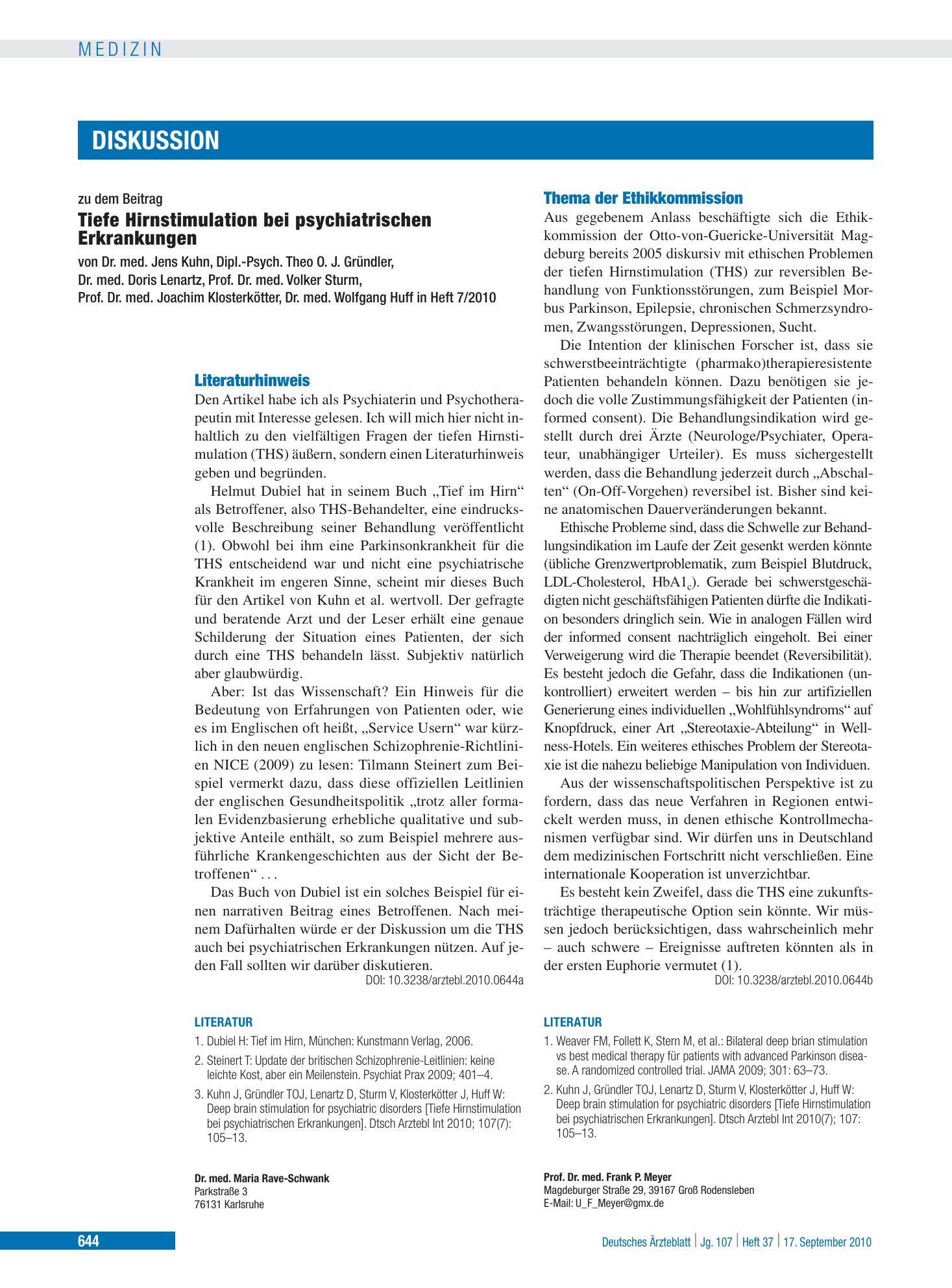 Vorschauseite 1: Thema der Ethikkommission – Deutsches Ärzteblatt