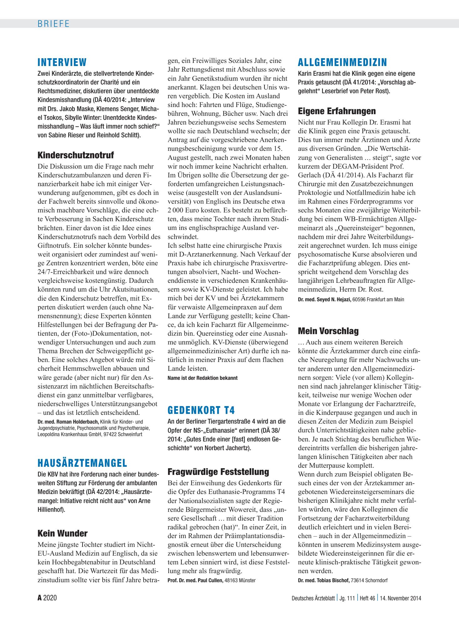 Vorschauseite 1: Interview: Kinderschutznotruf – Deutsches Ärzteblatt