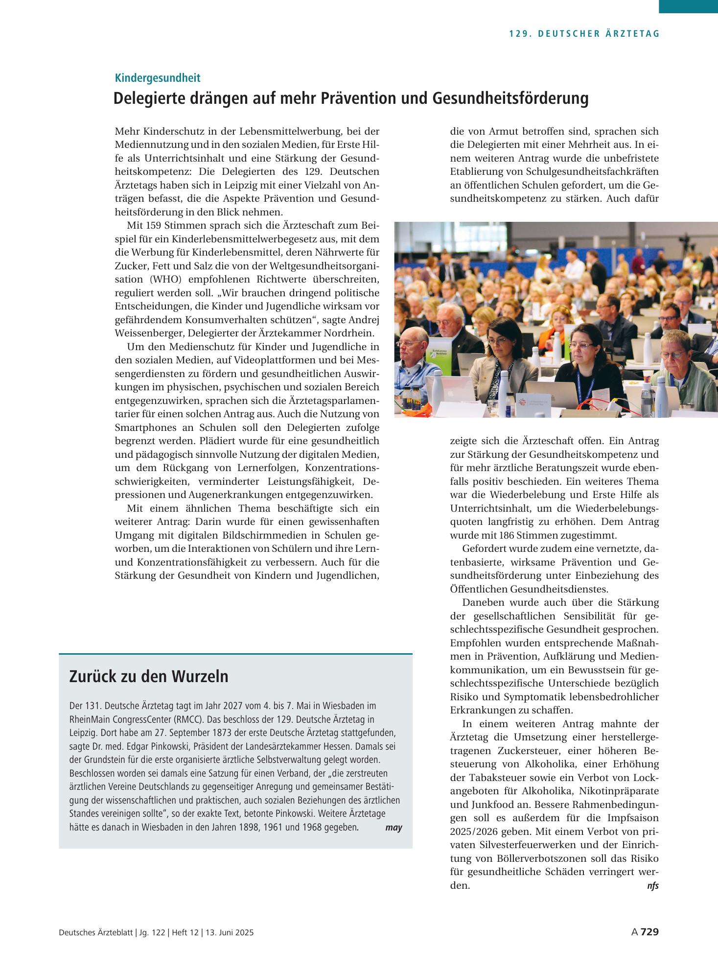 Vorschauseite 1: Zurück zu den Wurzeln – Deutsches Ärzteblatt