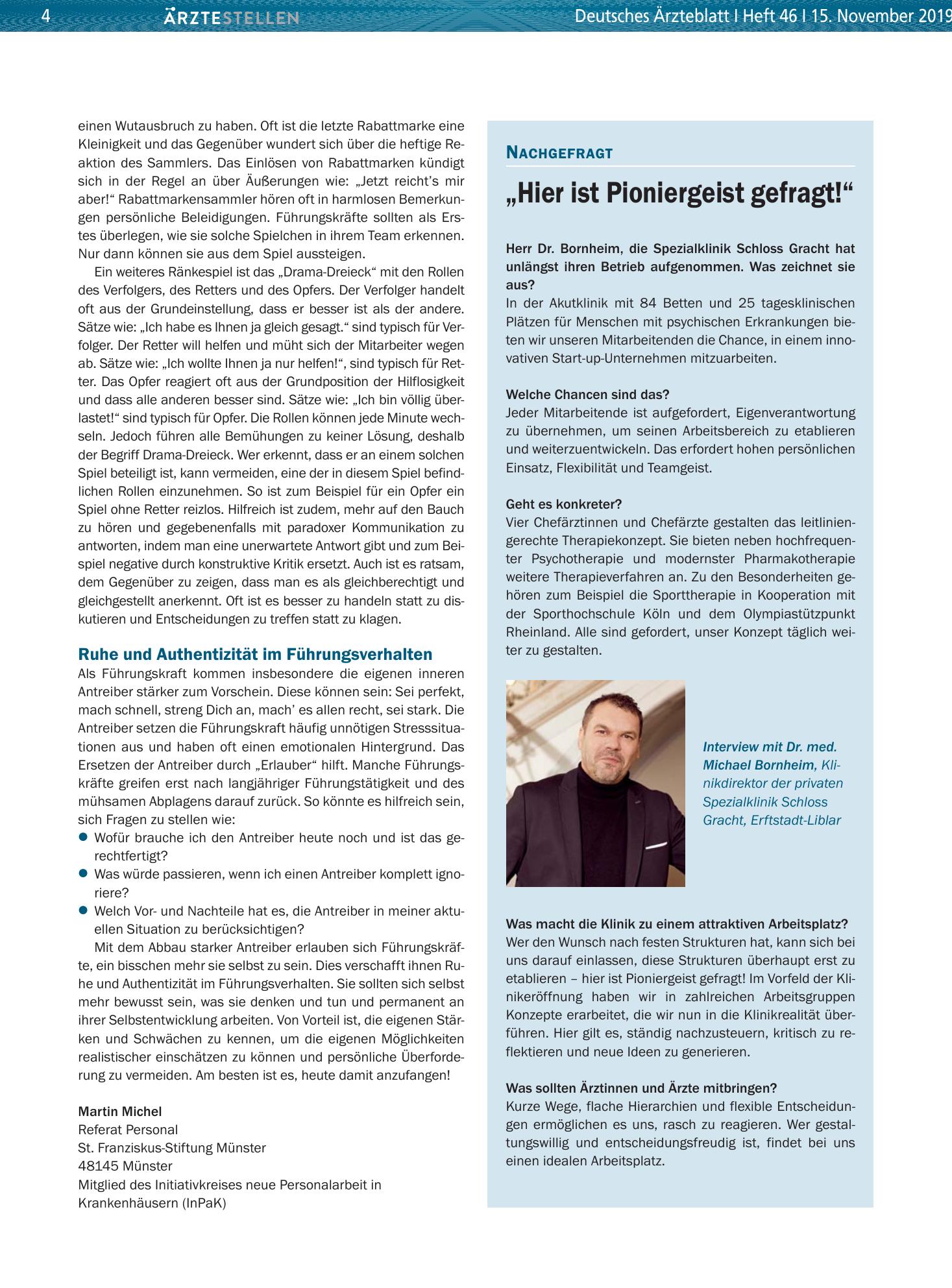 Vorschauseite 1: „Hier ist Pioniergeist gefragt!“ – Deutsches Ärzteblatt