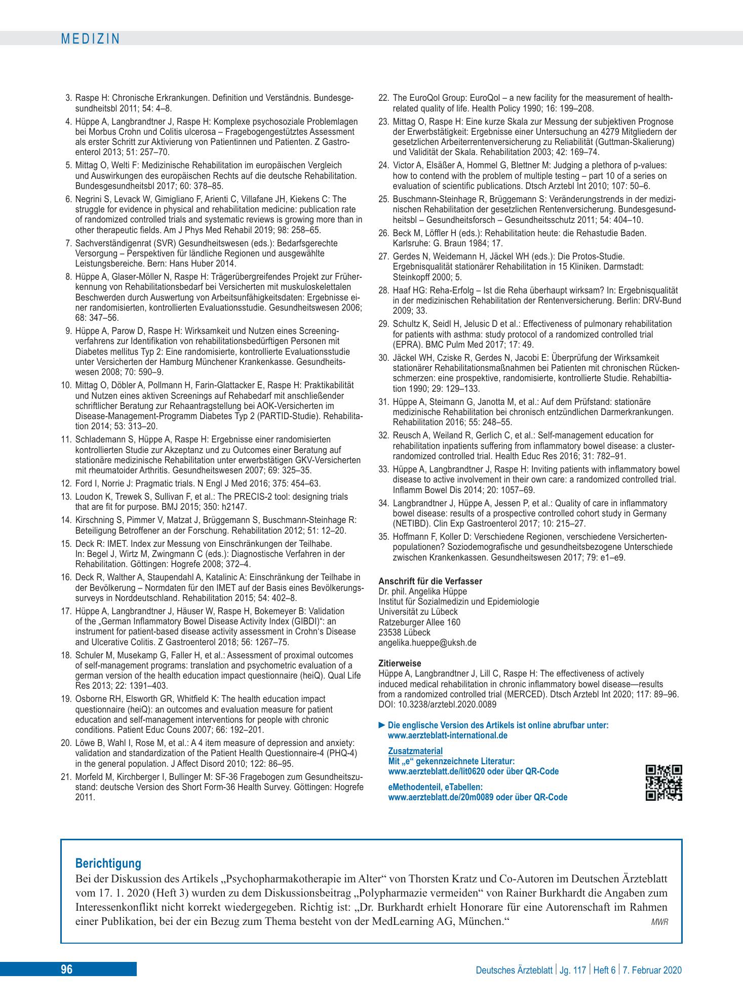 Vorschauseite 1: Berichtigung – Deutsches Ärzteblatt
