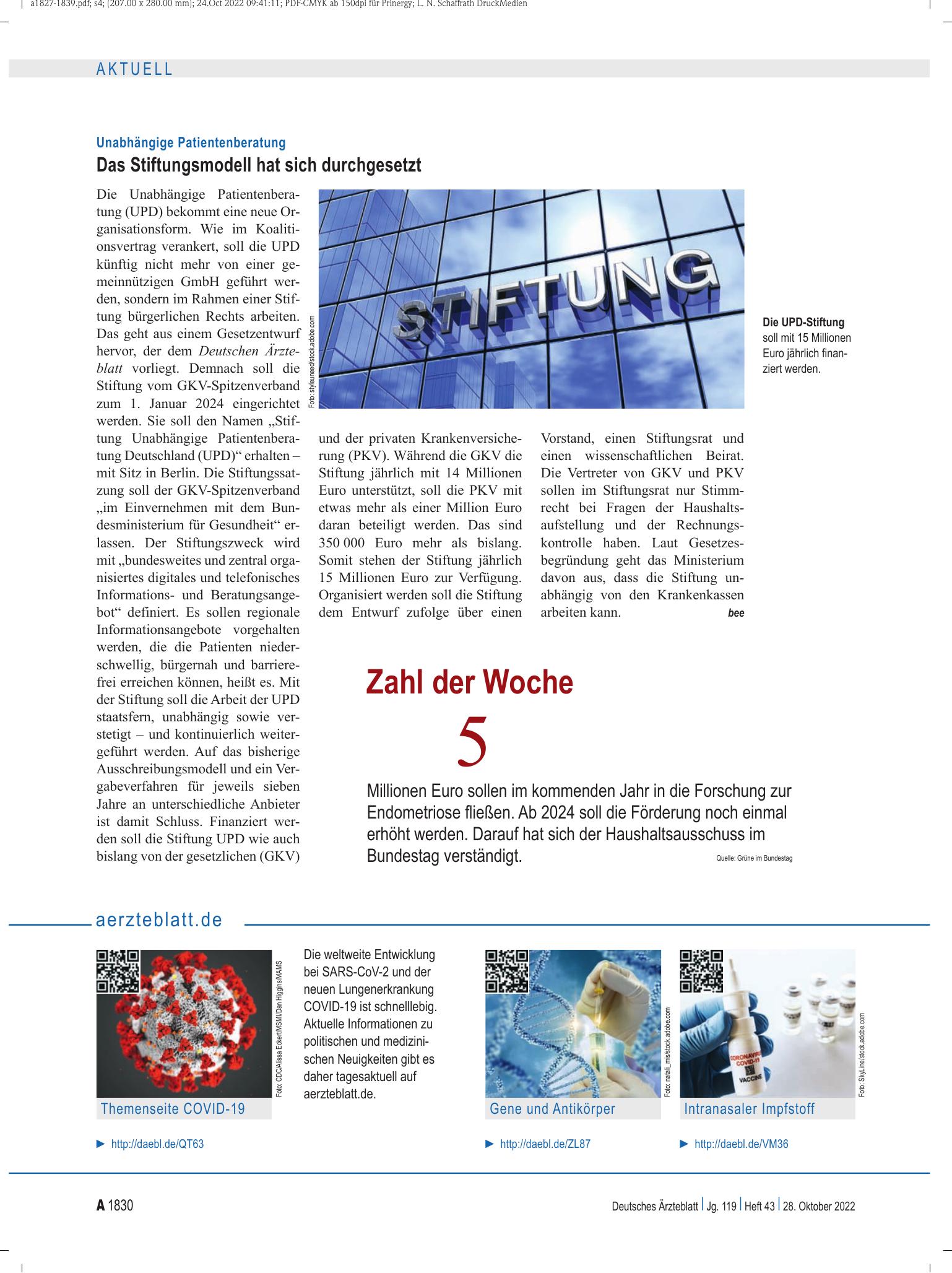 Vorschauseite 1: aerzteblatt.de – Deutsches Ärzteblatt