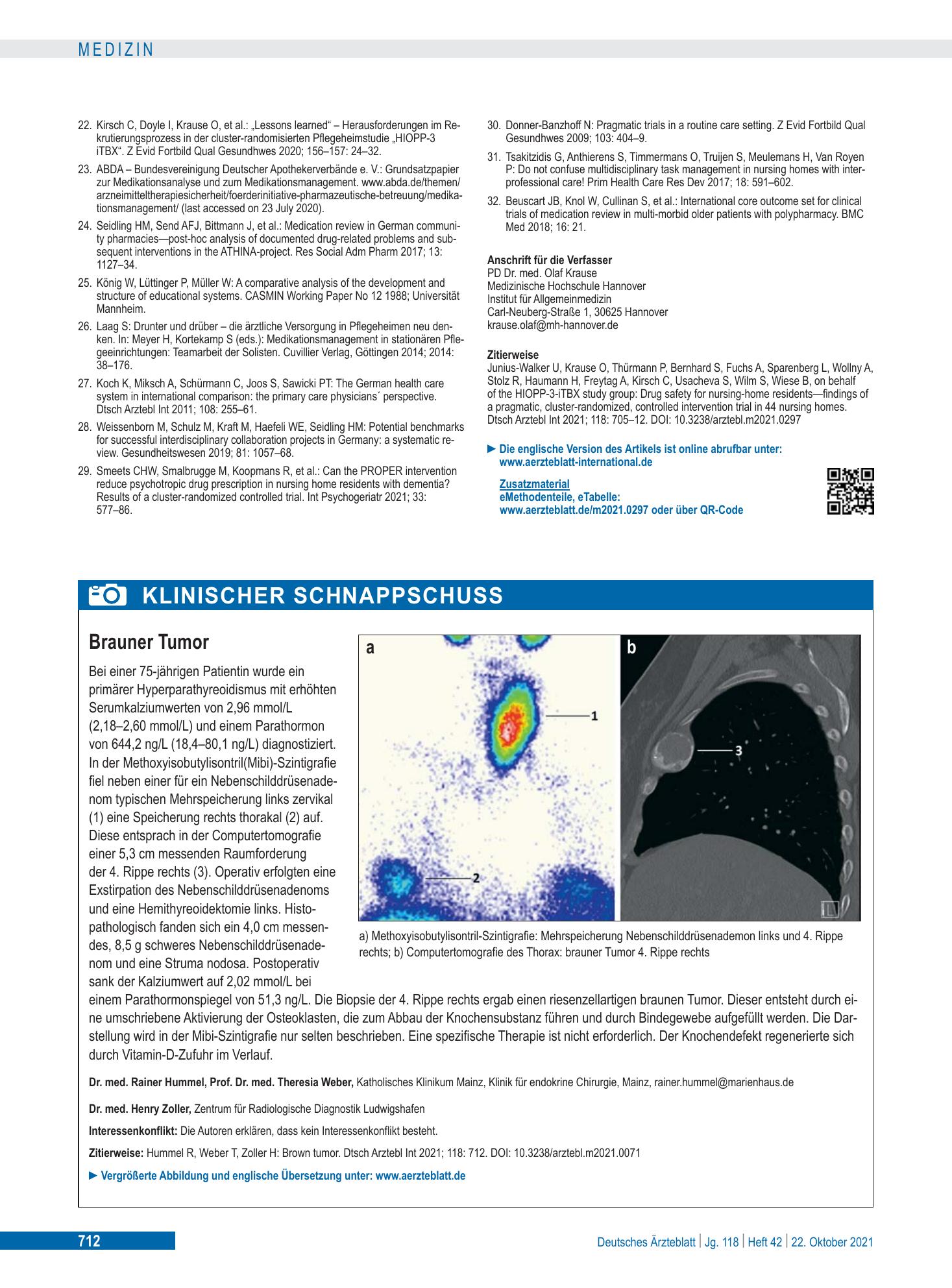 Vorschauseite 1: Brauner Tumor – Deutsches Ärzteblatt
