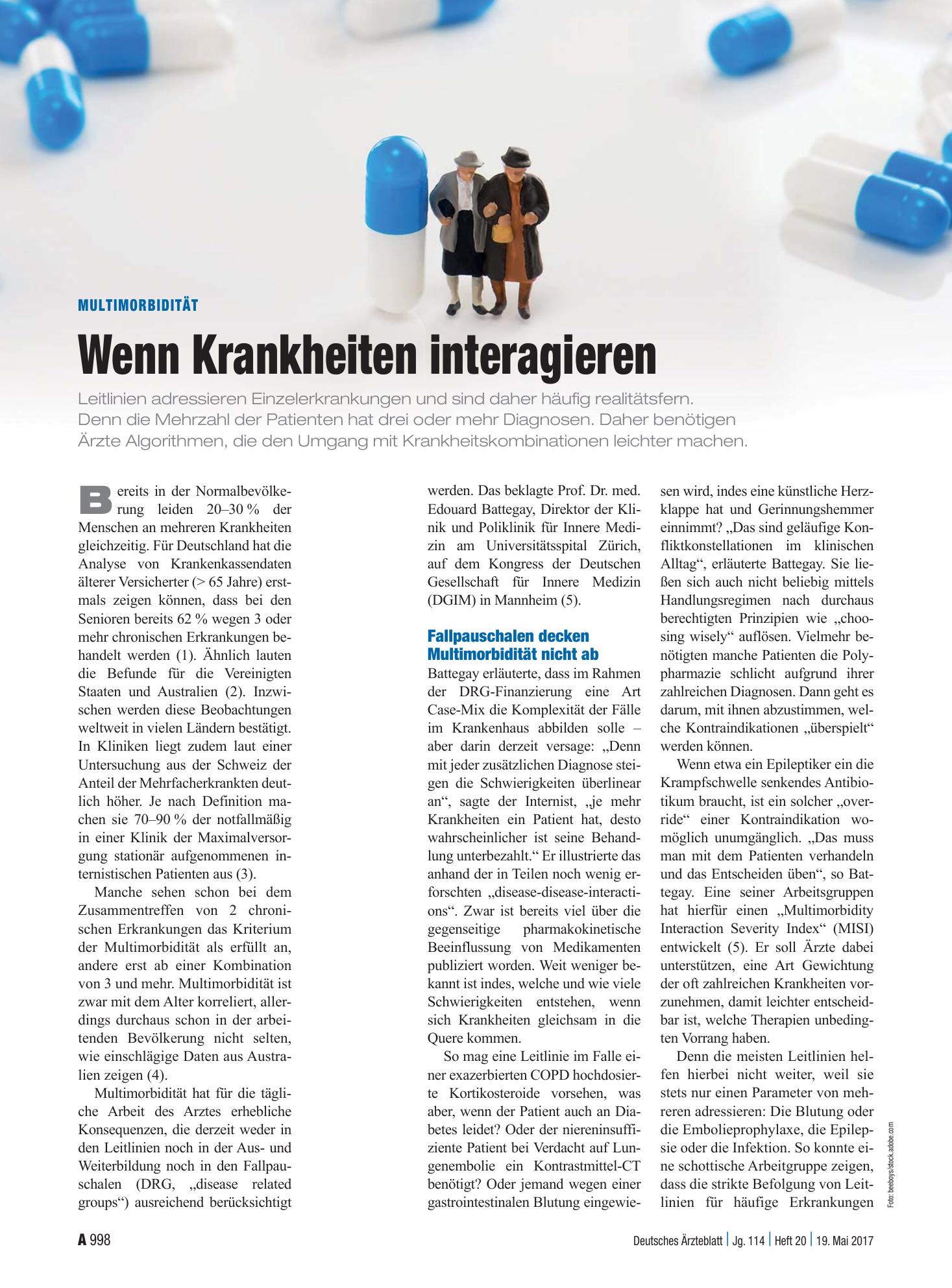 Vorschauseite 1: Multimorbidität: Wenn Krankheiten interagieren – Deutsches Ärzteblatt