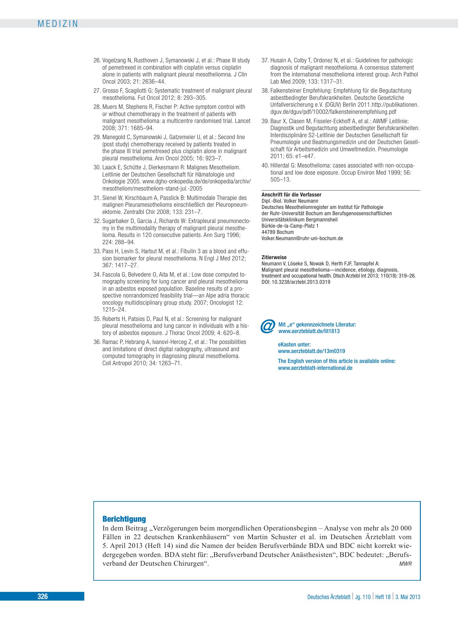 Vorschauseite 1: Berichtigung – Deutsches Ärzteblatt