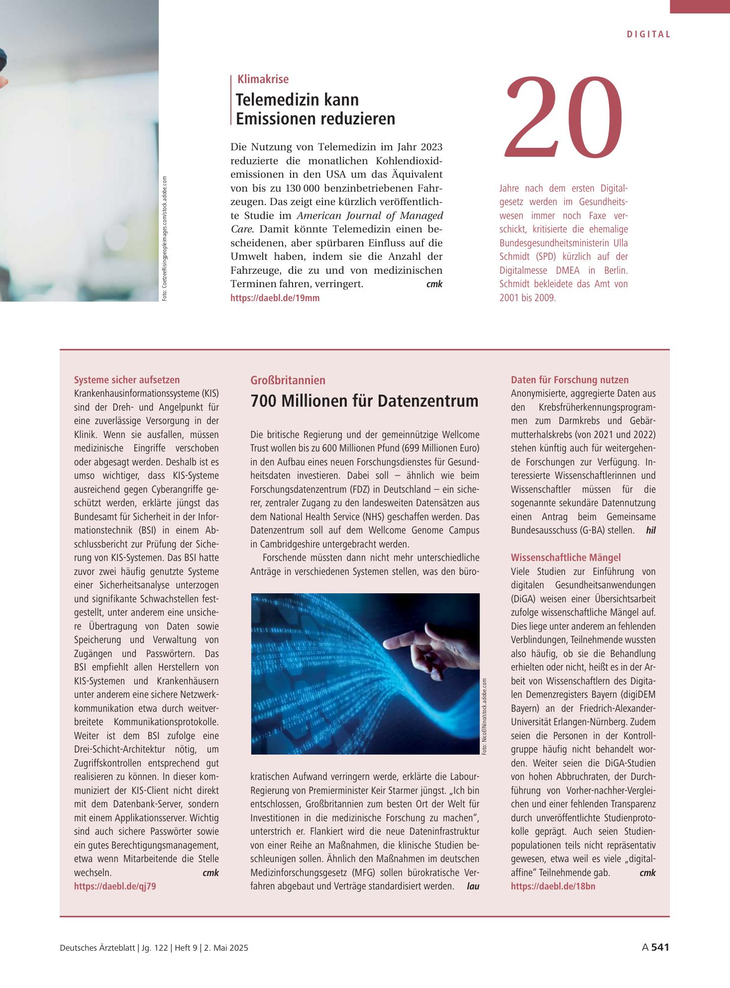 Vorschauseite 1: Systeme sicher aufsetzen – Deutsches Ärzteblatt