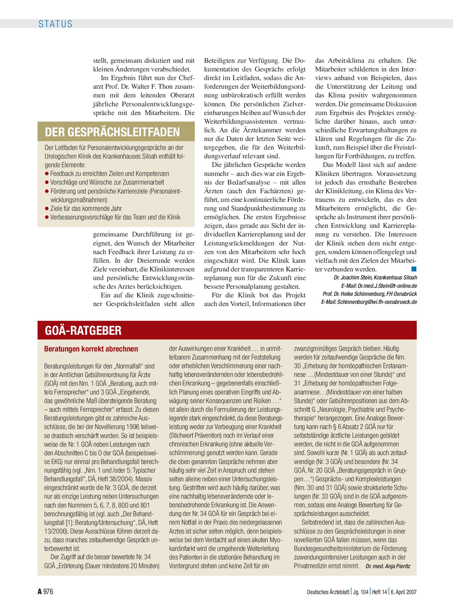 Vorschauseite 1: Beratungen korrekt abrechnen – Deutsches Ärzteblatt