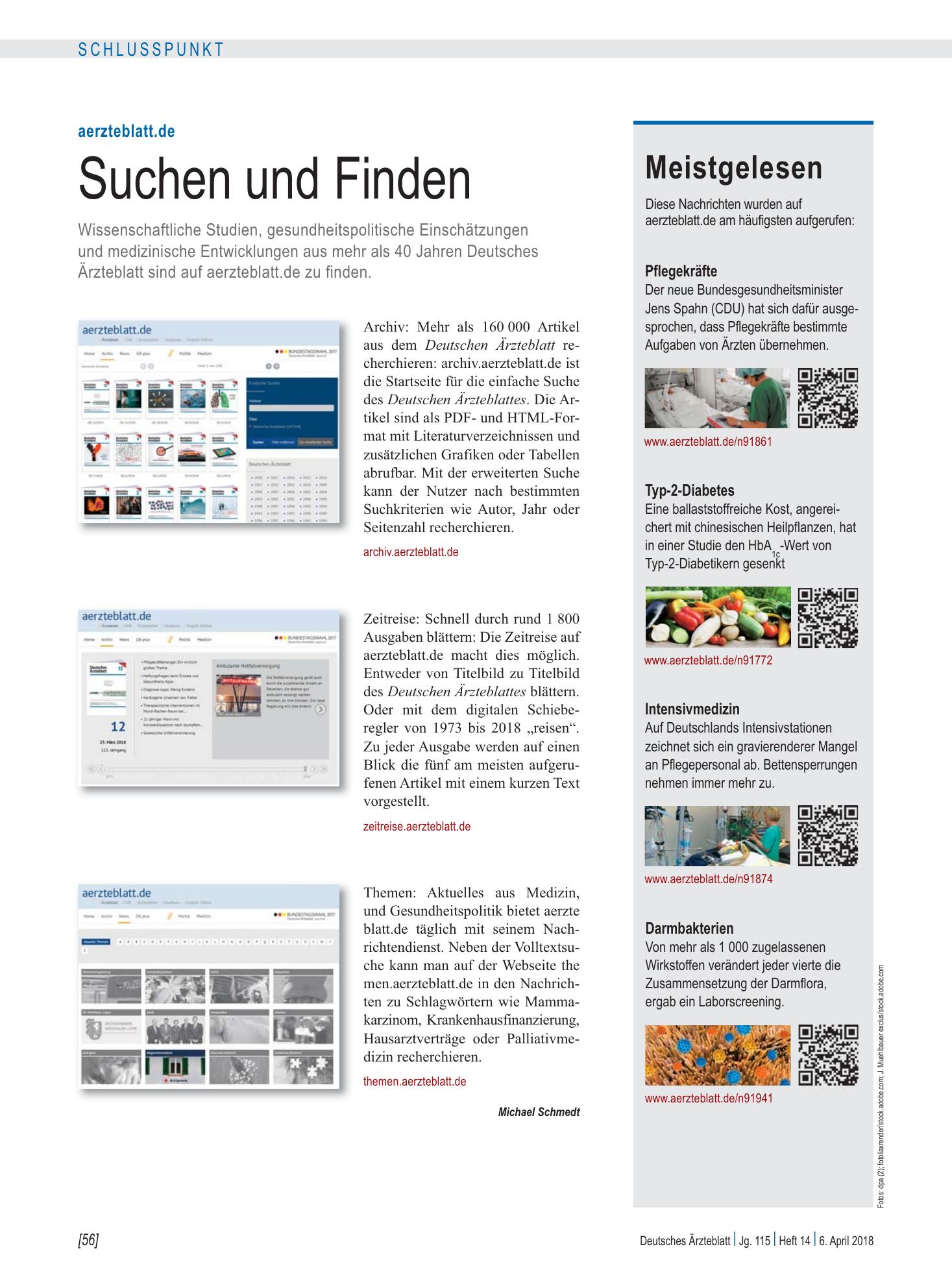 Vorschauseite 1: aerzteblatt.de: Suchen und Finden – Deutsches Ärzteblatt