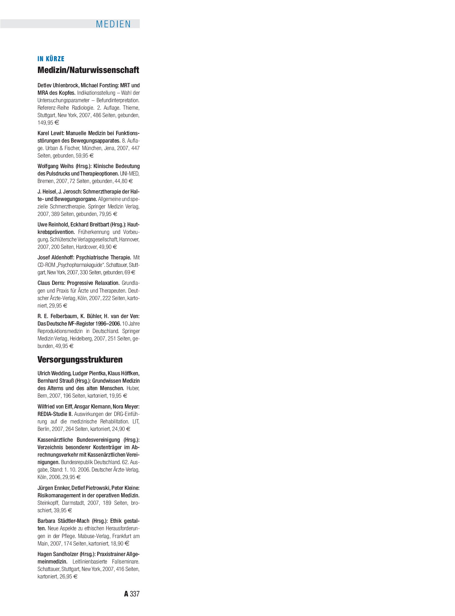 Vorschauseite 1: In kürze – Deutsches Ärzteblatt