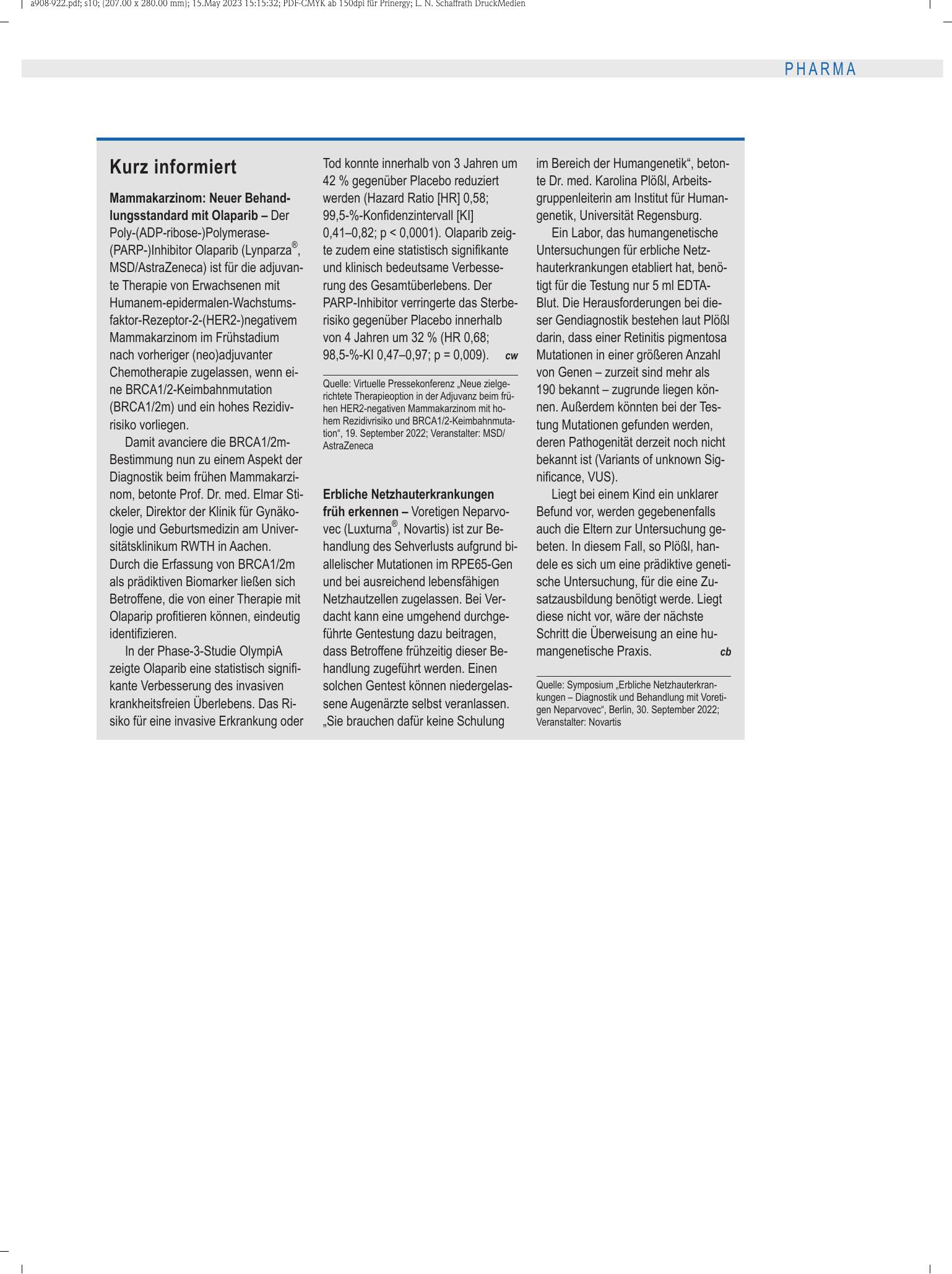 Vorschauseite 1: Kurz informiert – Deutsches Ärzteblatt