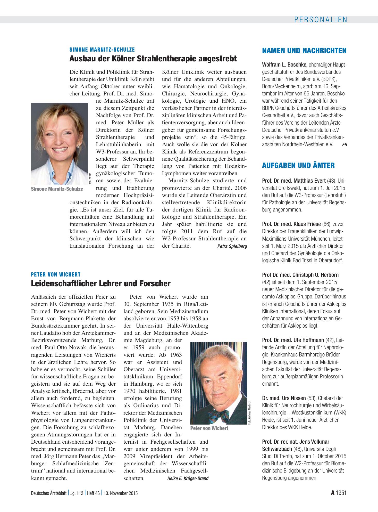 Vorschauseite 1: Aufgaben und Ämter – Deutsches Ärzteblatt