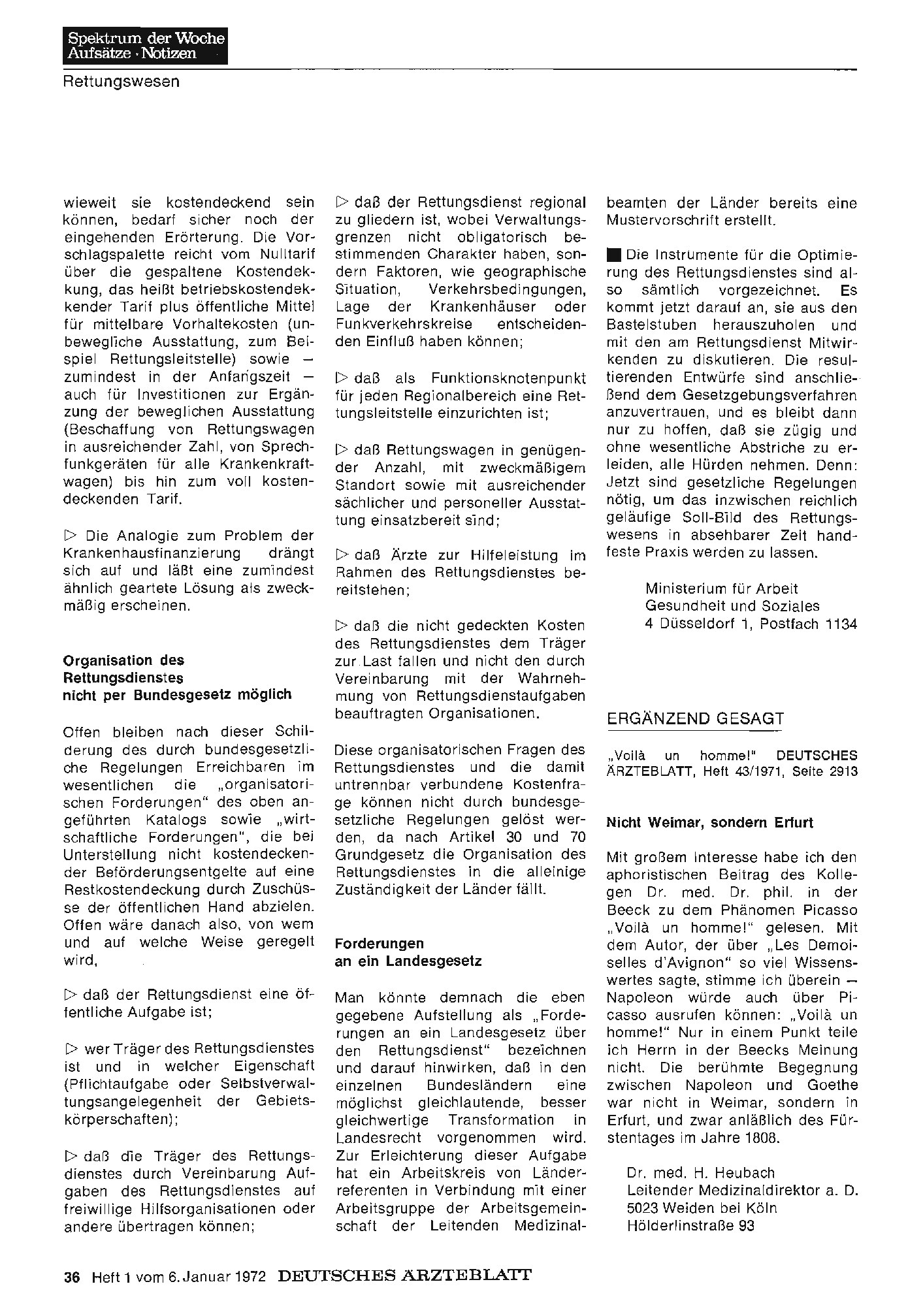 Vorschauseite 1: Ergänzend gesagt: Nicht Weimar, sondern Erfurt