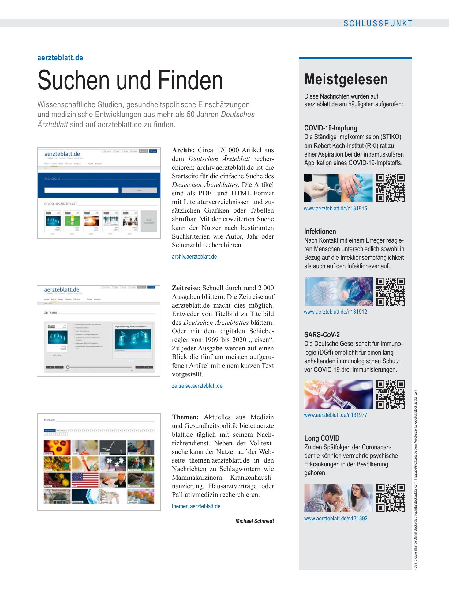 Vorschauseite 1: Meistgelesen – Deutsches Ärzteblatt