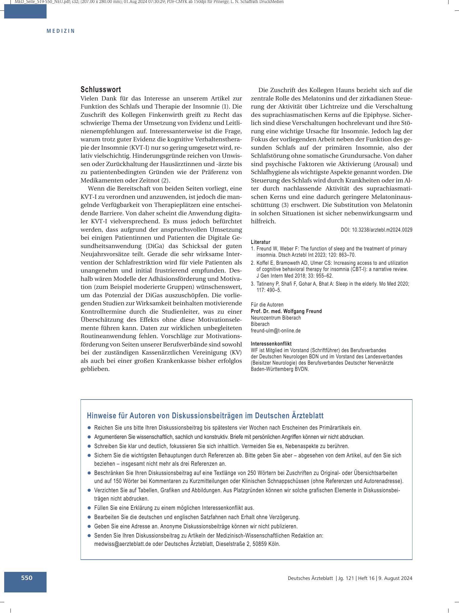 Vorschauseite 1: Schlusswort – Deutsches Ärzteblatt