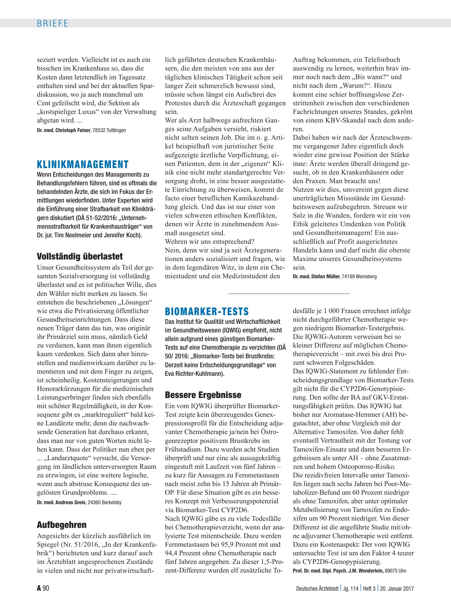Vorschauseite 1: Klinikmanagement: Vollständig überlastet – Deutsches Ärzteblatt