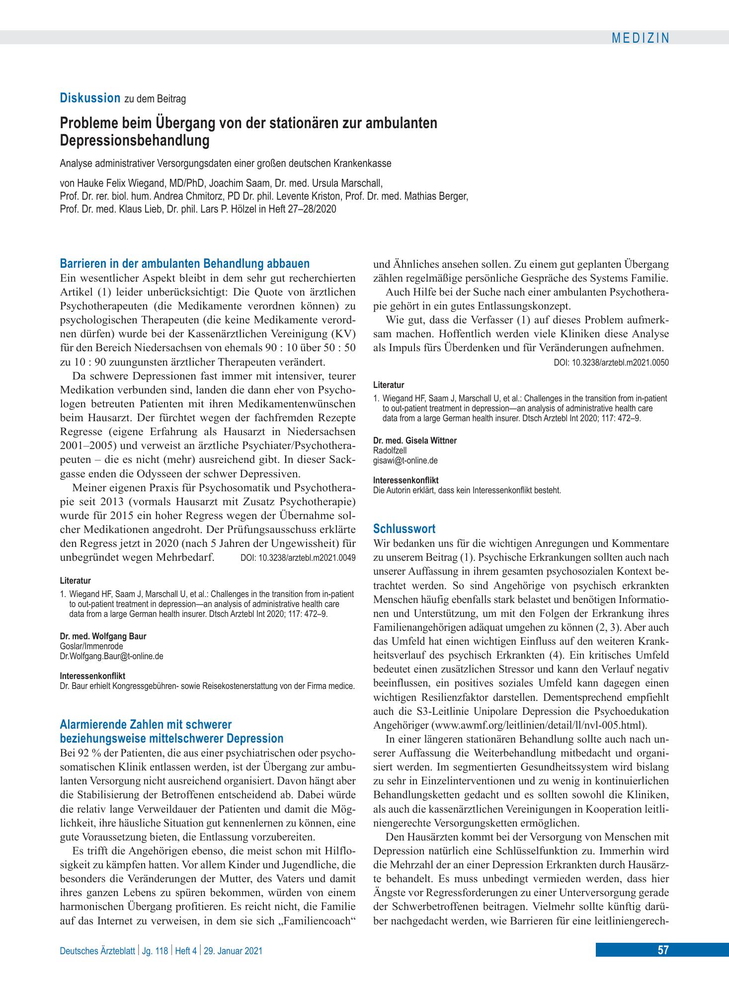 Vorschauseite 1: Schlusswort – Deutsches Ärzteblatt