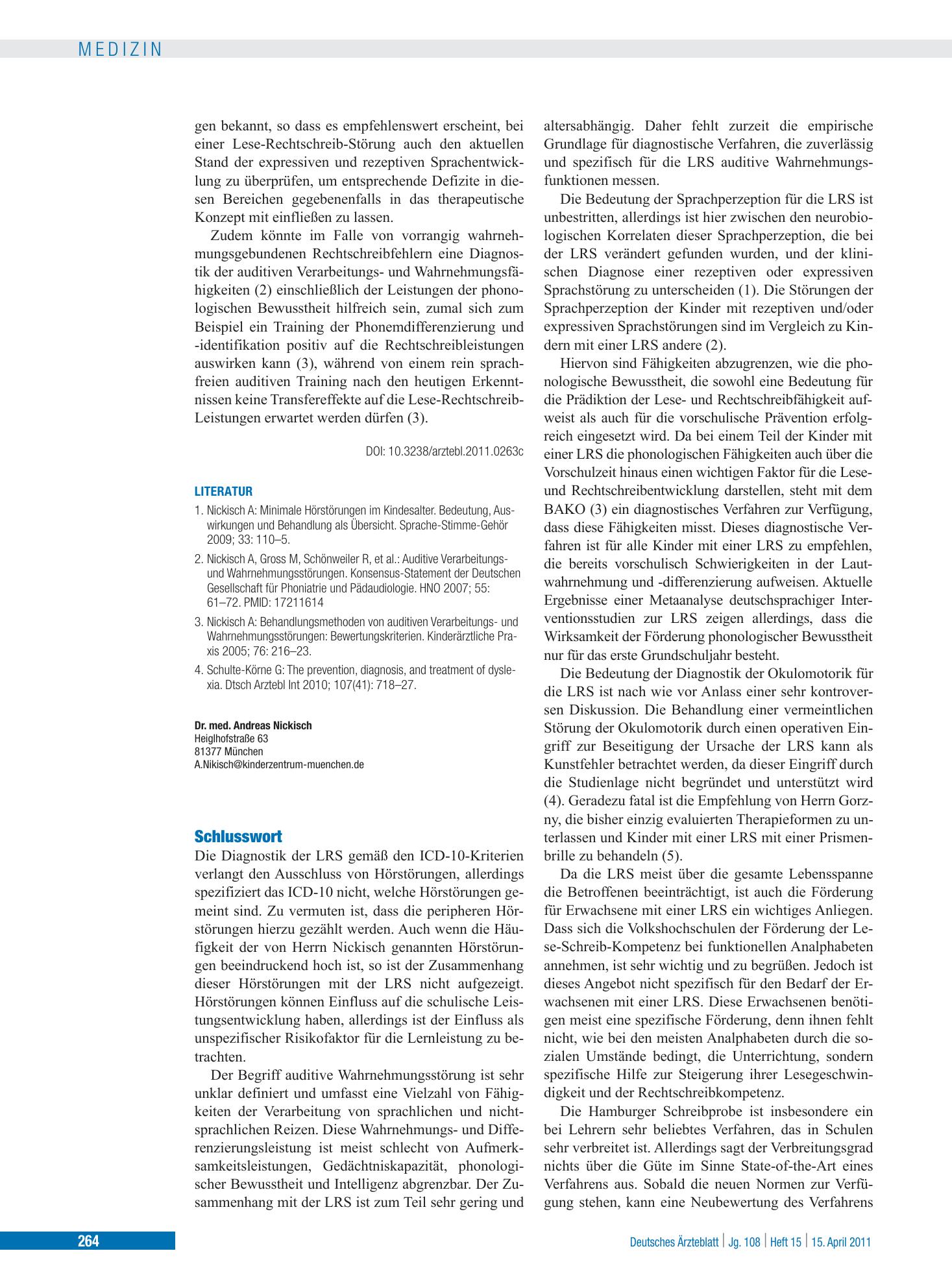 Vorschauseite 1: Schlusswort – Deutsches Ärzteblatt