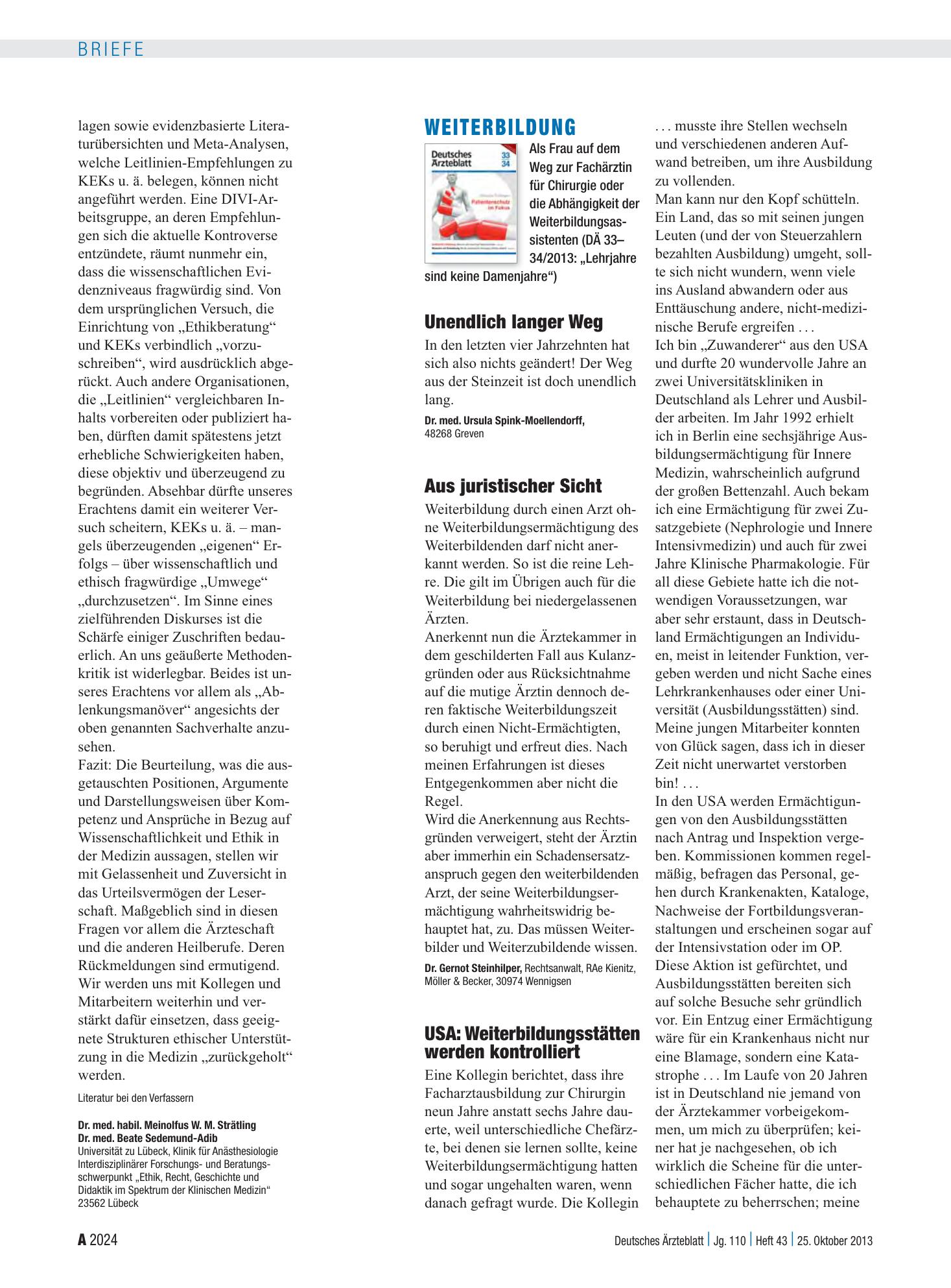 Vorschauseite 1: Weiterbildung: Unendlich langer Weg – Deutsches Ärzteblatt