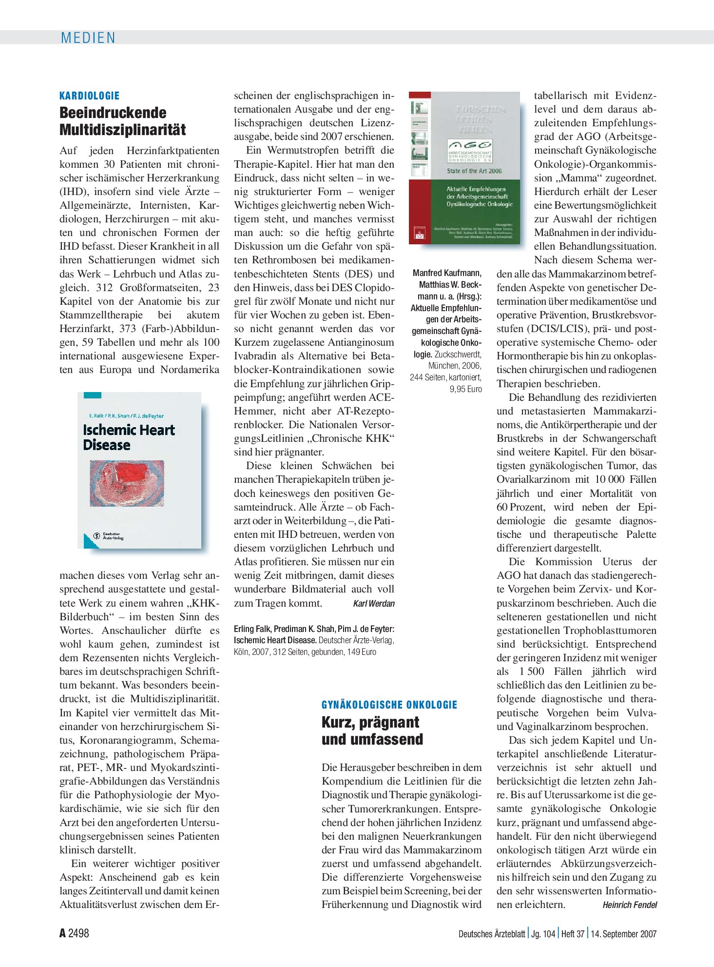 Vorschauseite 1: Ischemic Heart Disease – Deutsches Ärzteblatt