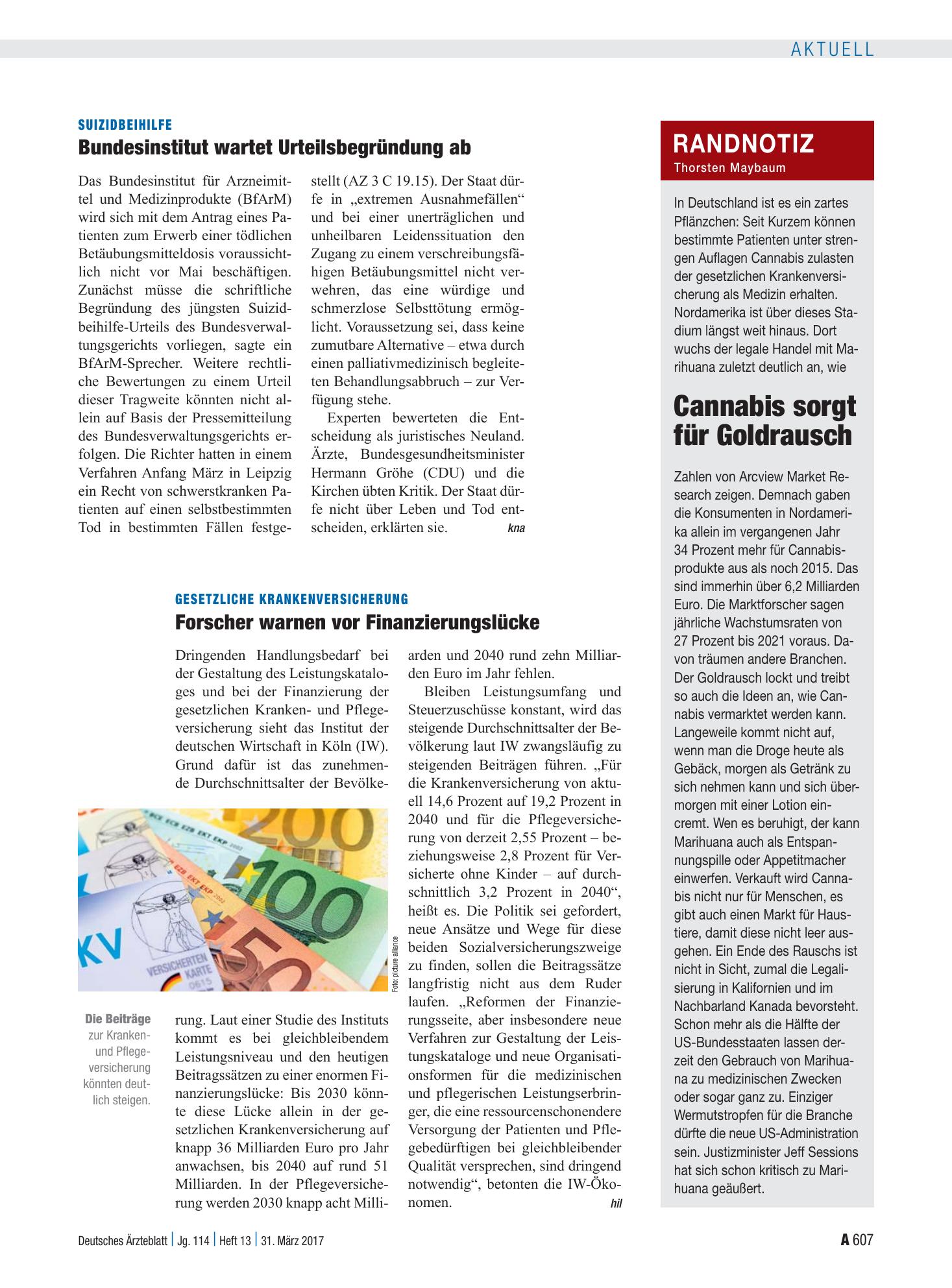 Vorschauseite 1: Suizidbeihilfe: Bundesinstitut wartet Urteilsbegründung ab – Deutsches Ärzteblatt