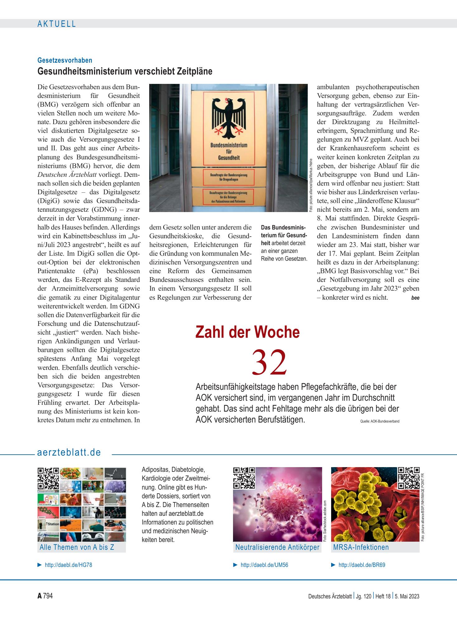 Vorschauseite 1: aerzteblatt.de – Deutsches Ärzteblatt