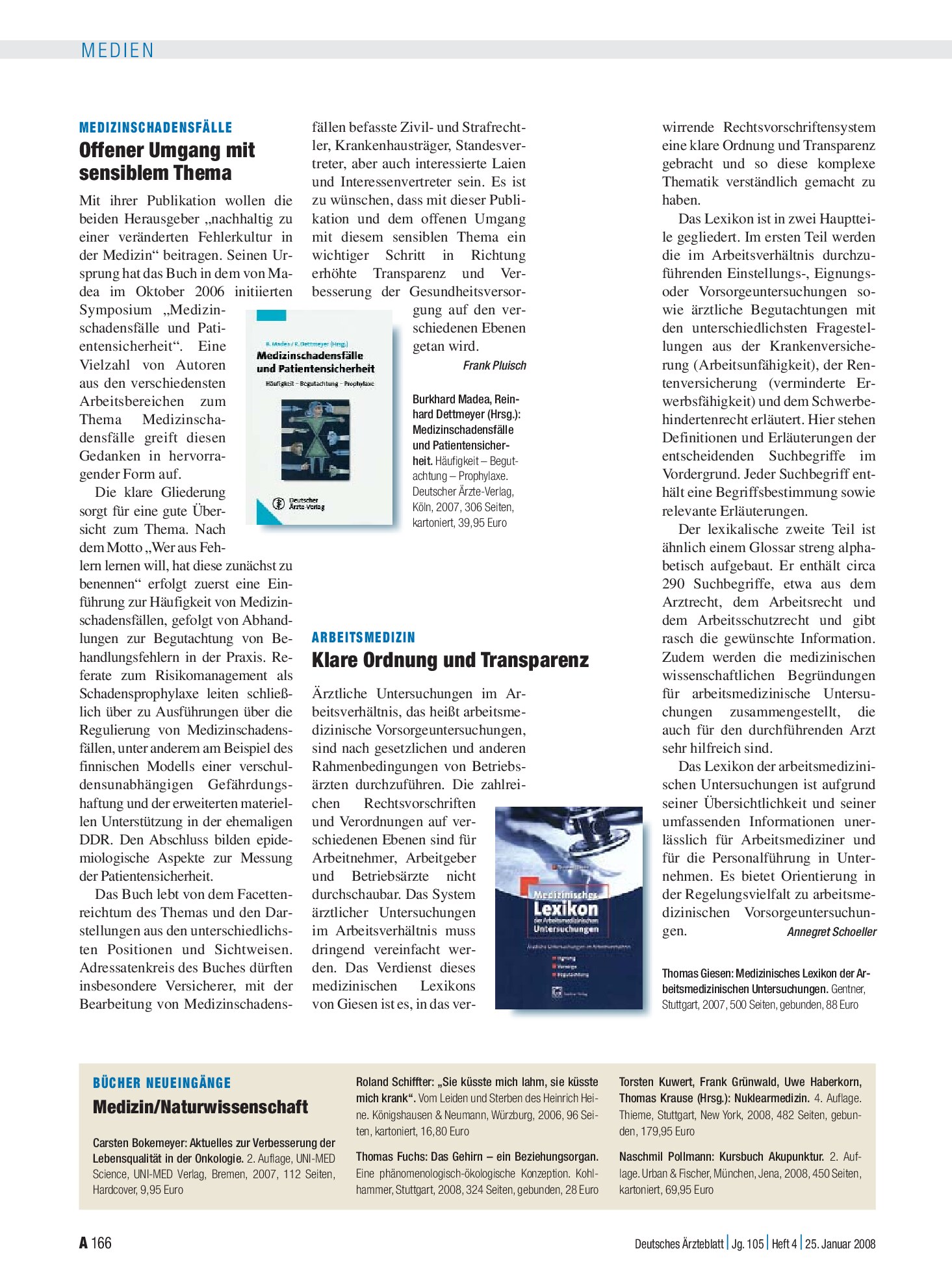 Vorschauseite 1: Arbeitsmedizin: Klare Ordnung und Transparenz – Deutsches Ärzteblatt