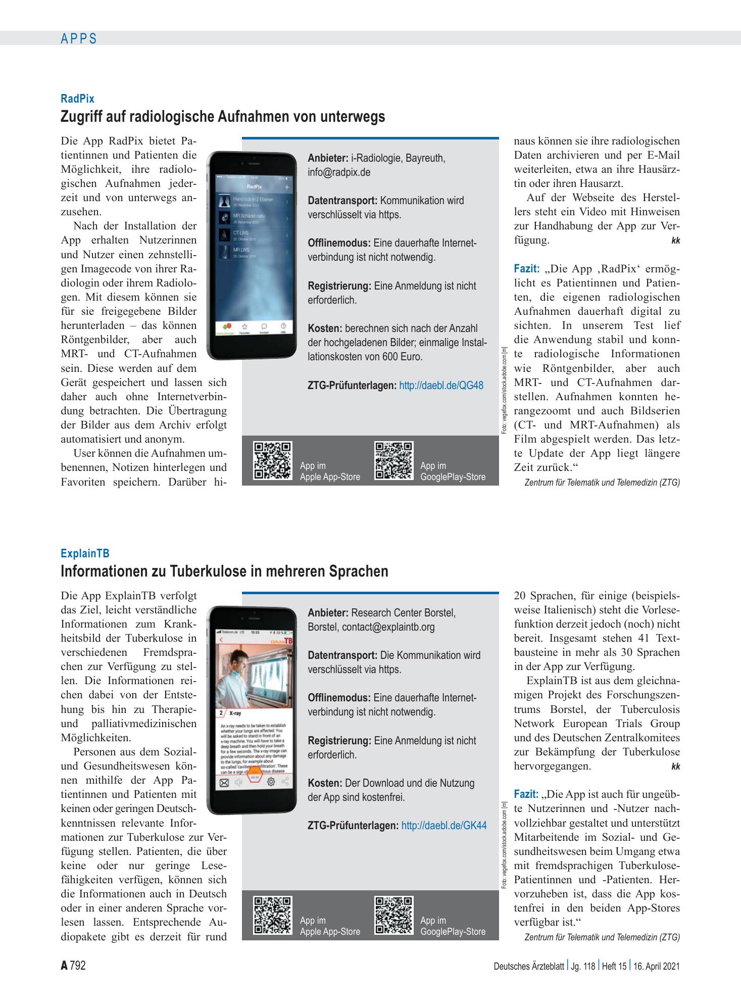 Vorschauseite 1: ExplainTB: Informationen zu Tuberkulose in mehreren Sprachen – Deutsches Ärzteblatt