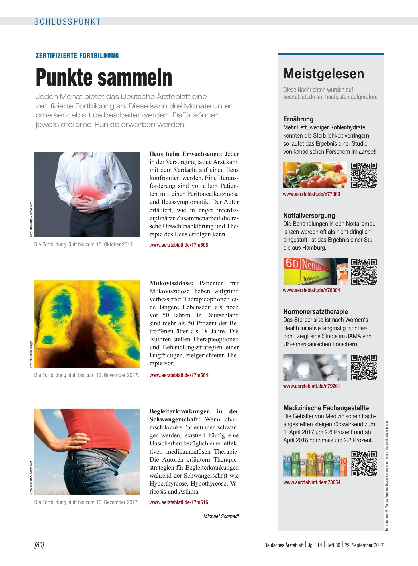 Vorschauseite 1: Meistgelesen – Deutsches Ärzteblatt