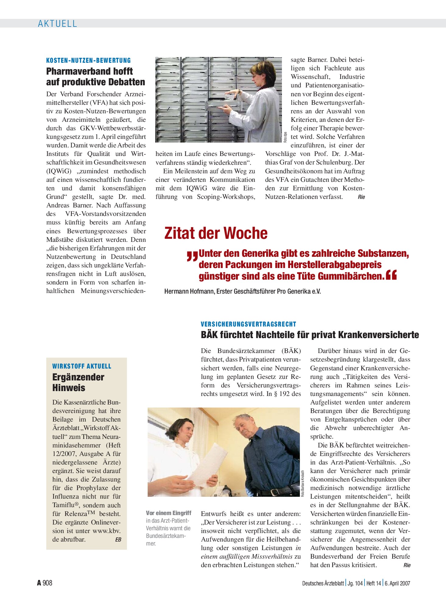 Vorschauseite 1: Zitat der Woche – Deutsches Ärzteblatt