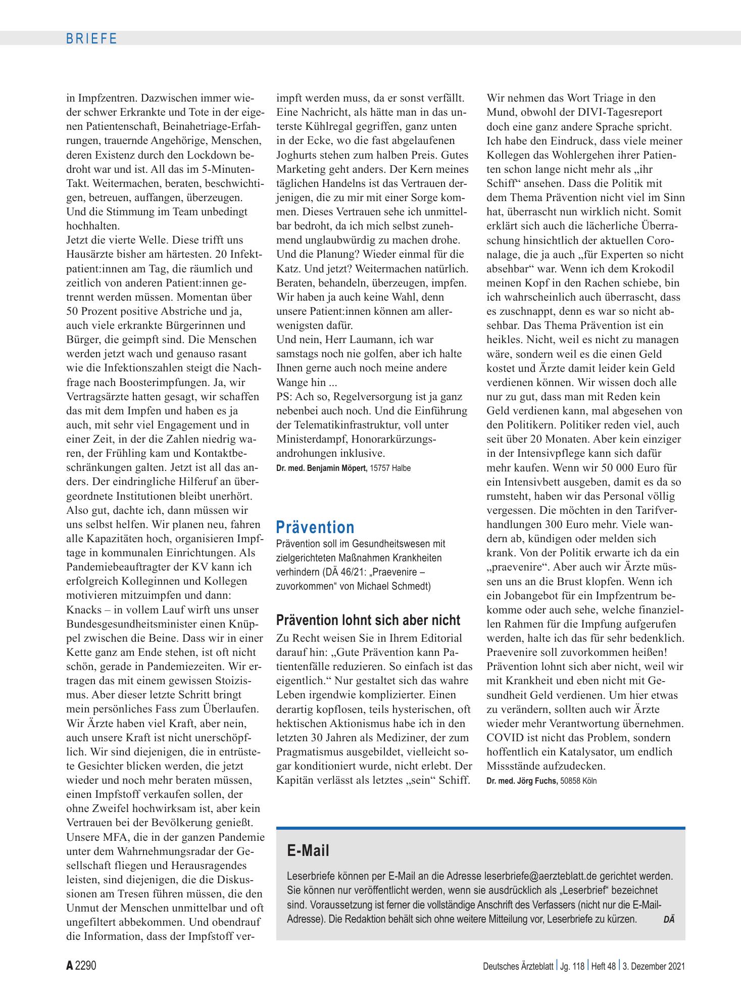 Vorschauseite 1: Prävention: Prävention lohnt sich aber nicht – Deutsches Ärzteblatt