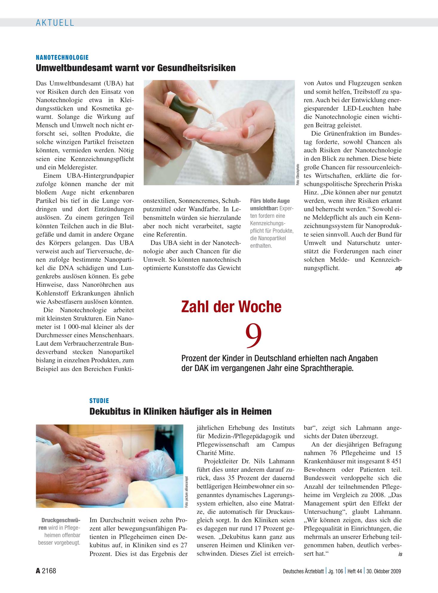 Vorschauseite 1: Zahl der Woche: 9 – Deutsches Ärzteblatt