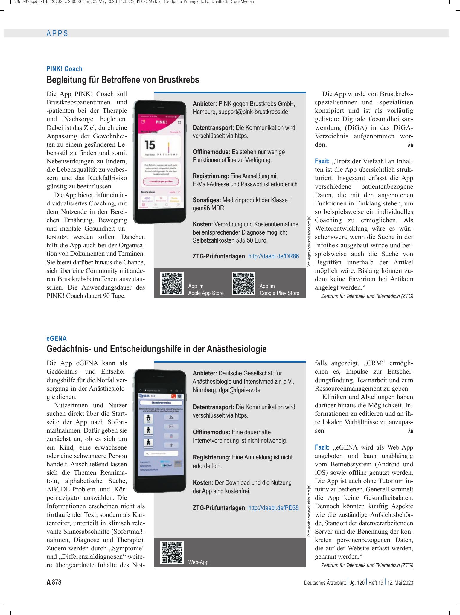 Vorschauseite 1: PINK! Coach: Begleitung für Betroffene von Brustkrebs – Deutsches Ärzteblatt