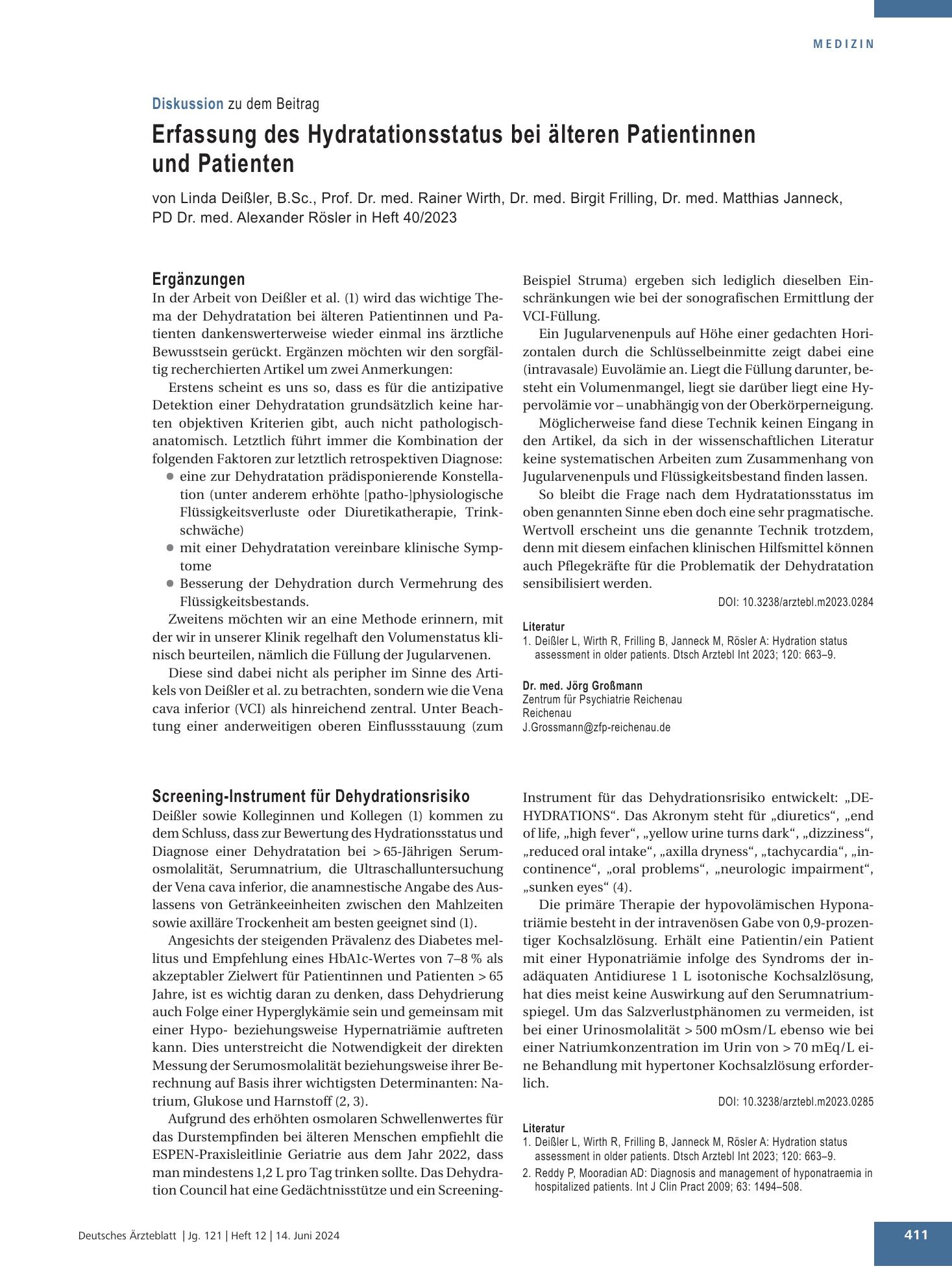 Vorschauseite 1: Ergänzungen – Deutsches Ärzteblatt
