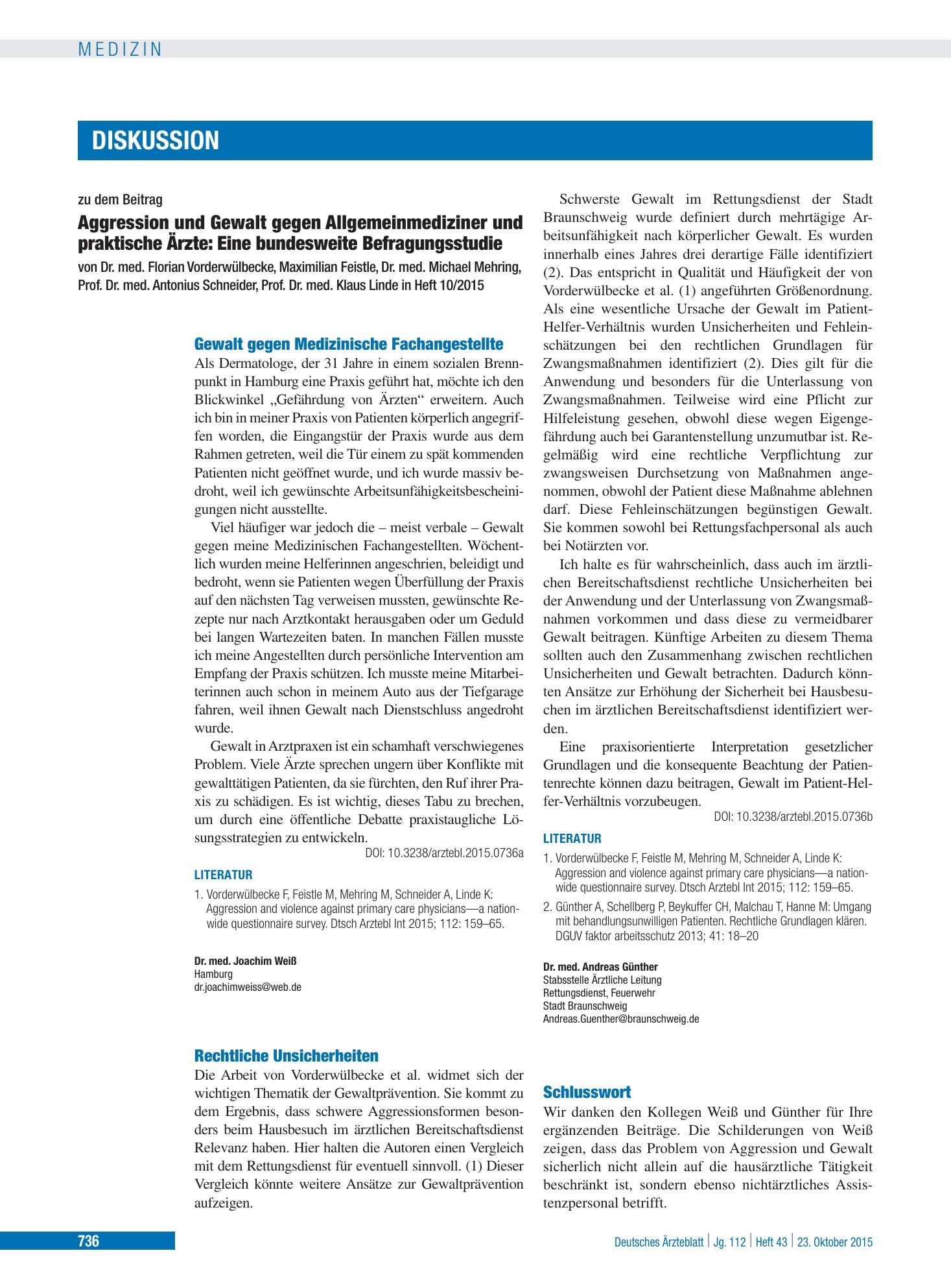 Vorschauseite 1: Schlusswort – Deutsches Ärzteblatt