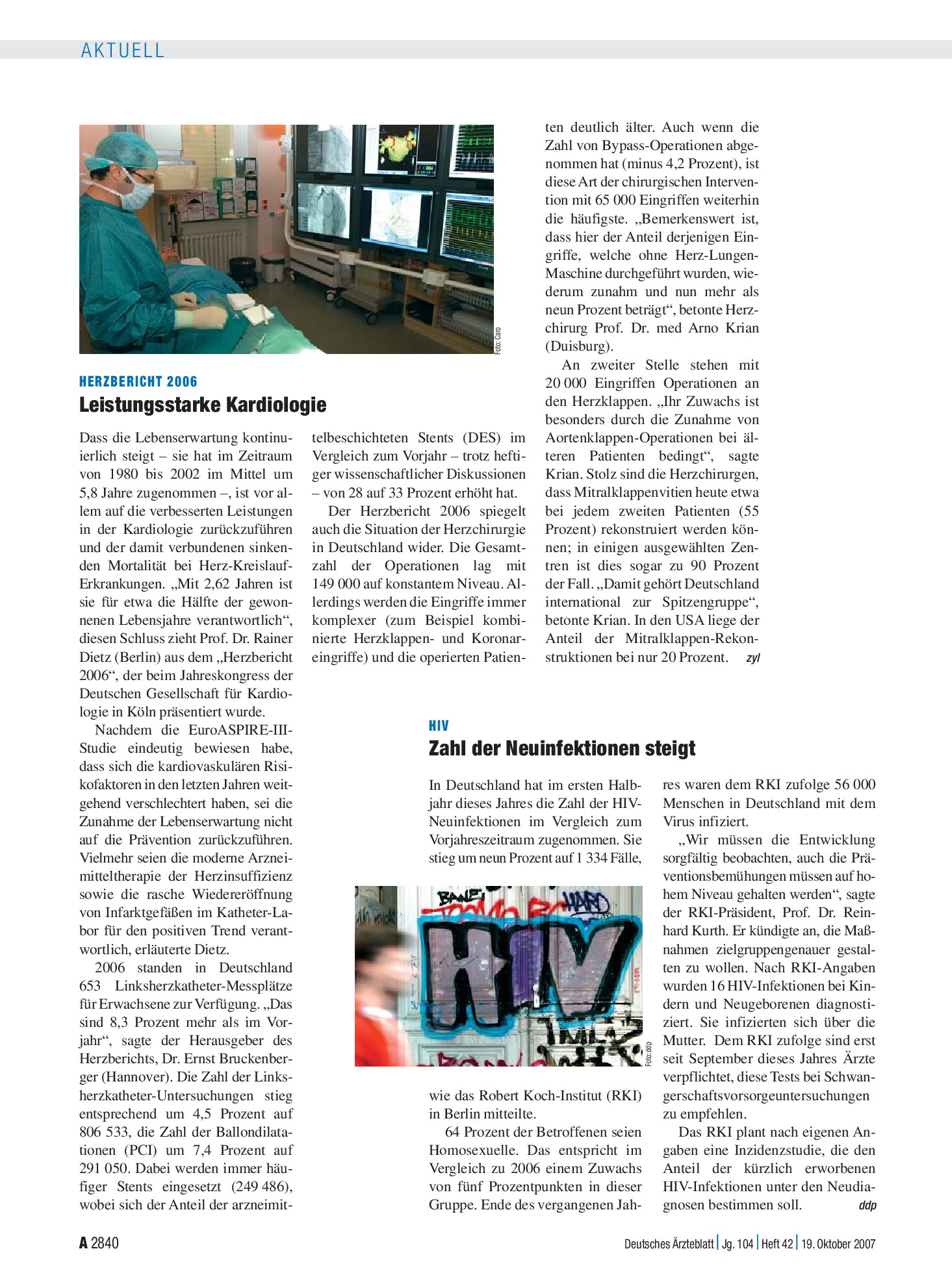 Vorschauseite 1: HIV: Zahl der Neuinfektionen steigt – Deutsches Ärzteblatt