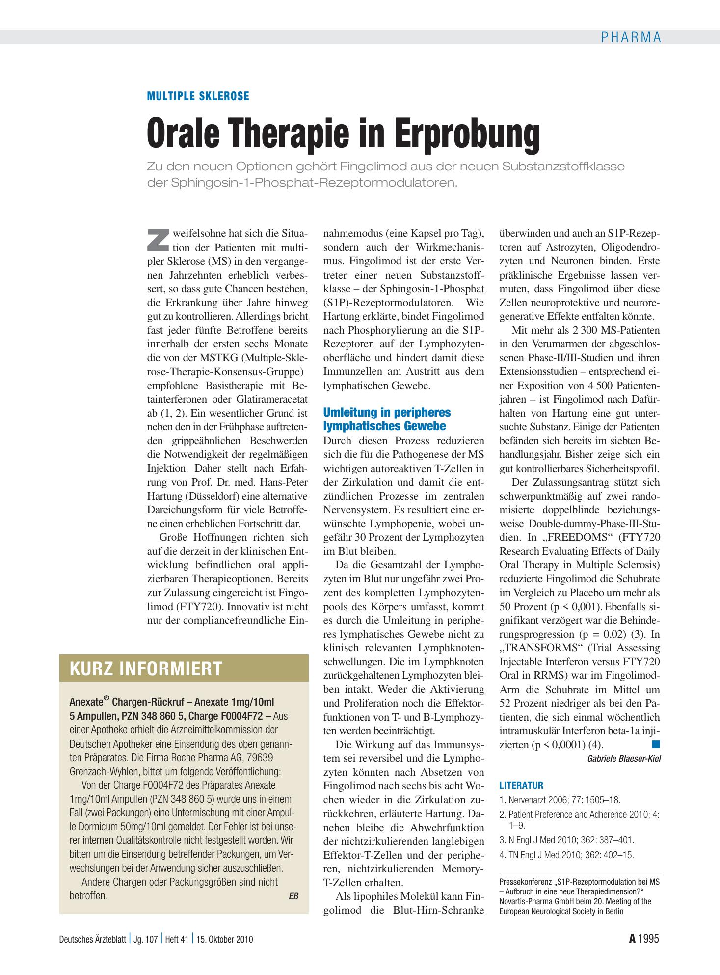 Vorschauseite 1: Kurz Informiert – Deutsches Ärzteblatt