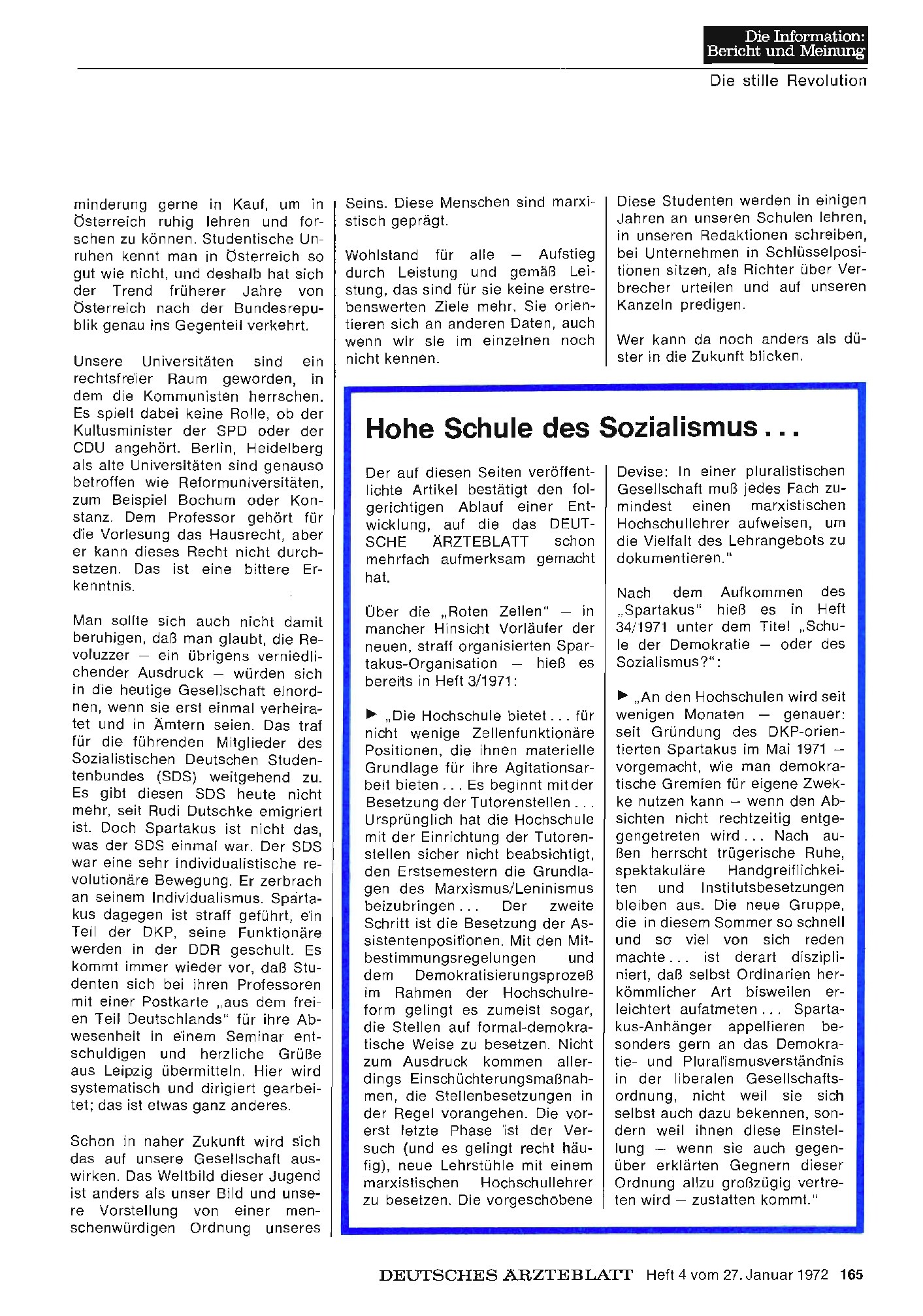 Vorschauseite 1: Hohe Schule des Sozialismus ...